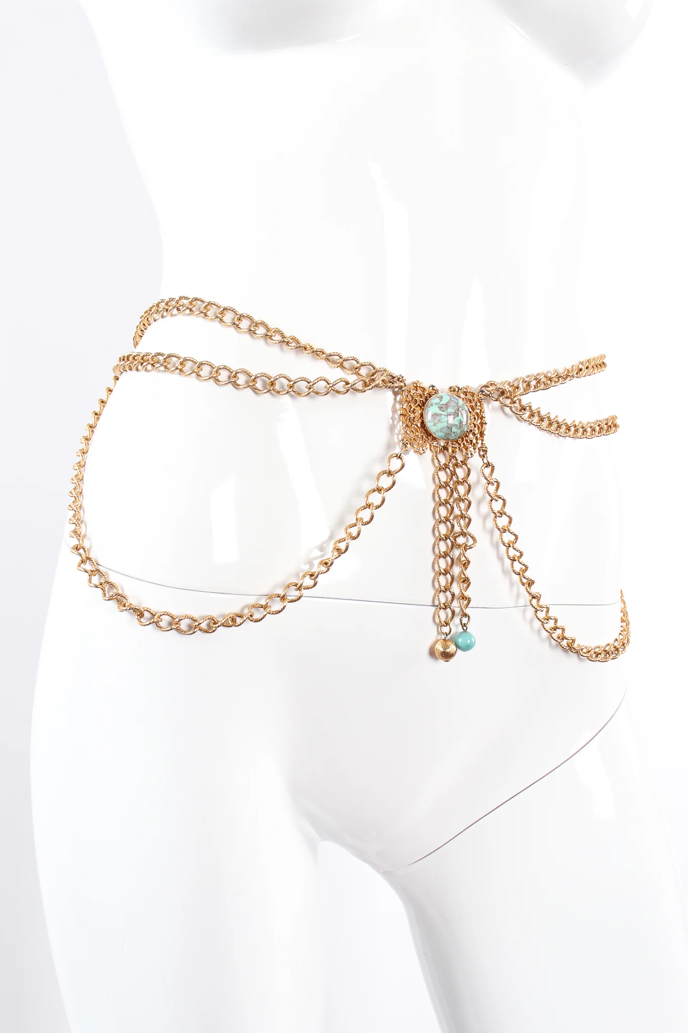 Turquoise Filigree Draped Chain Harness - Image 7