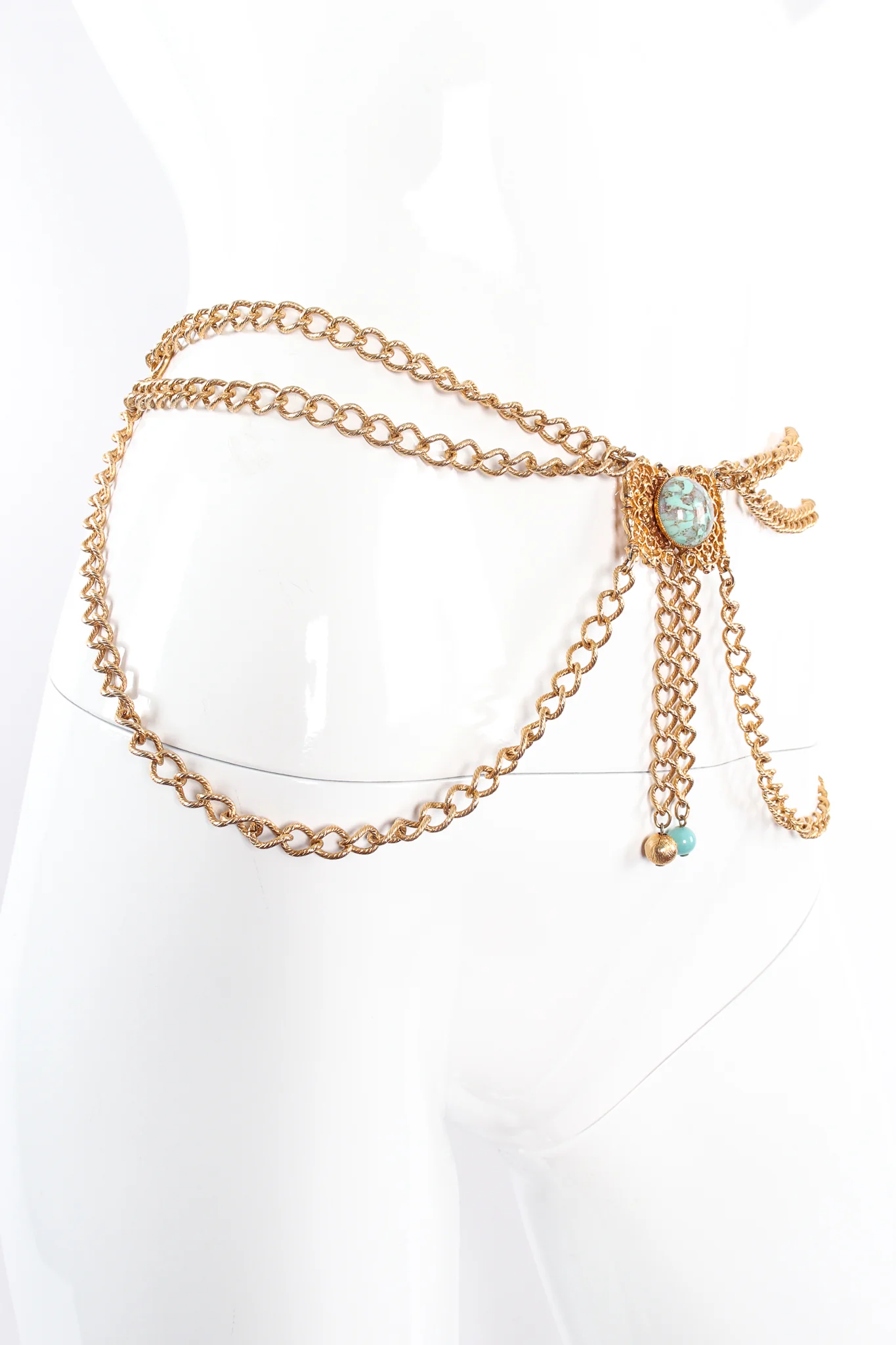 Turquoise Filigree Draped Chain Harness - Image 8