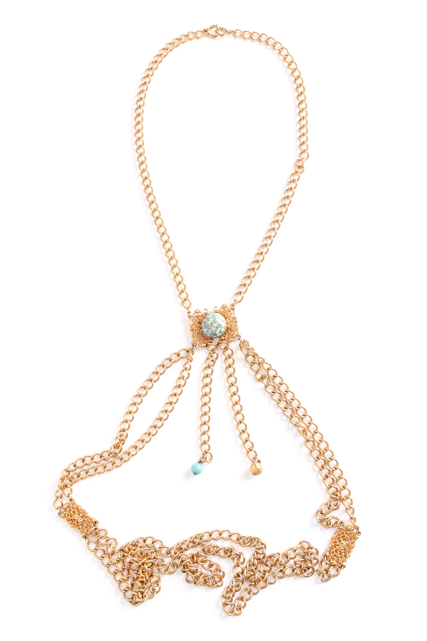 Turquoise Filigree Draped Chain Harness - Image 9
