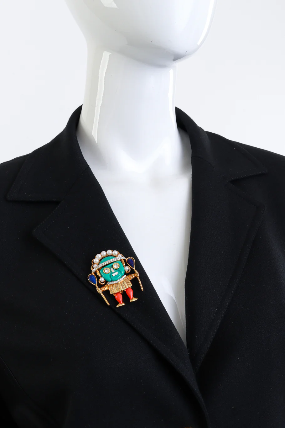 Turquoise Medicine Man Brooch - Image 2