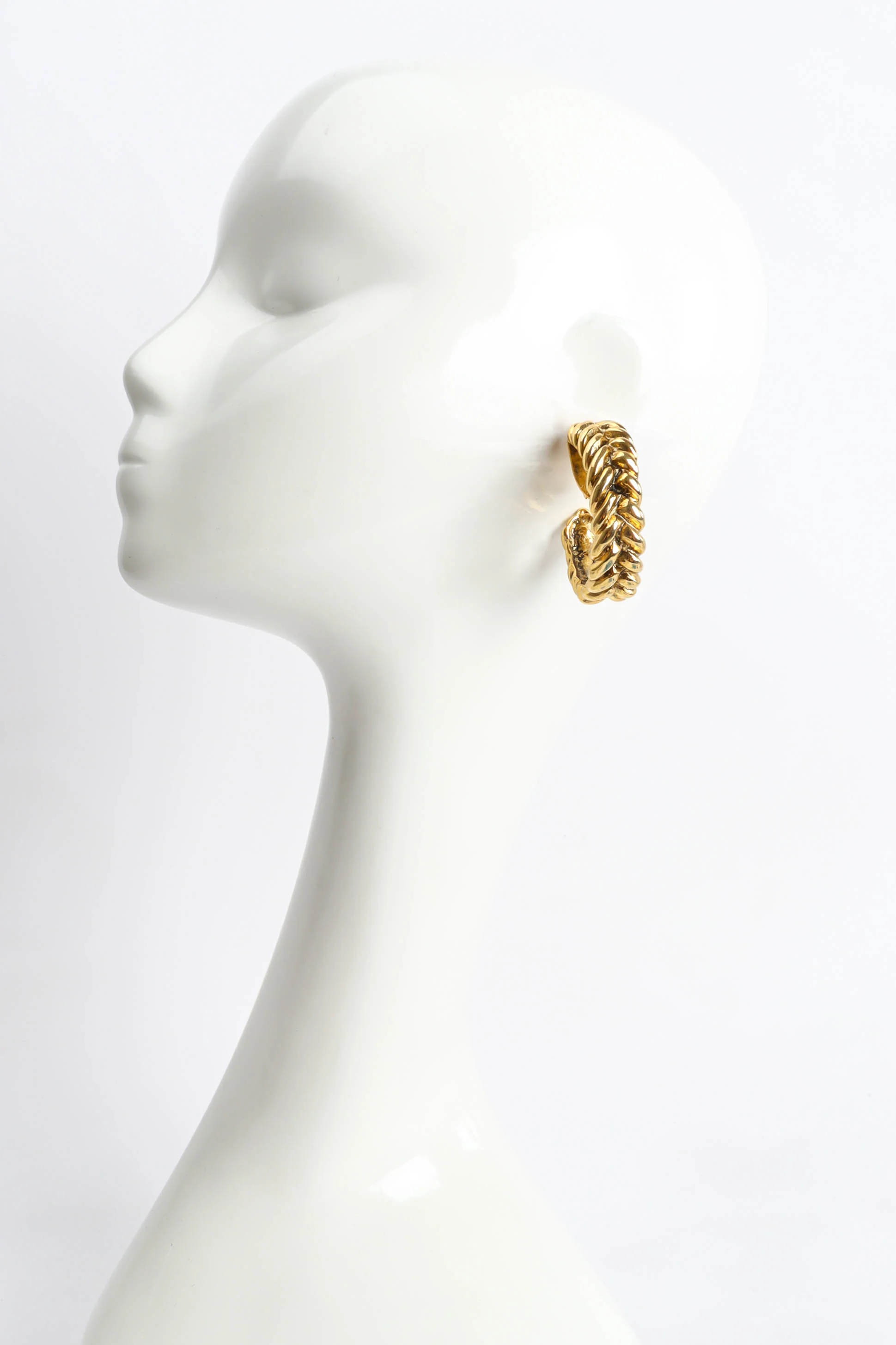 Twist Braid Hoop Earrings - Image 2