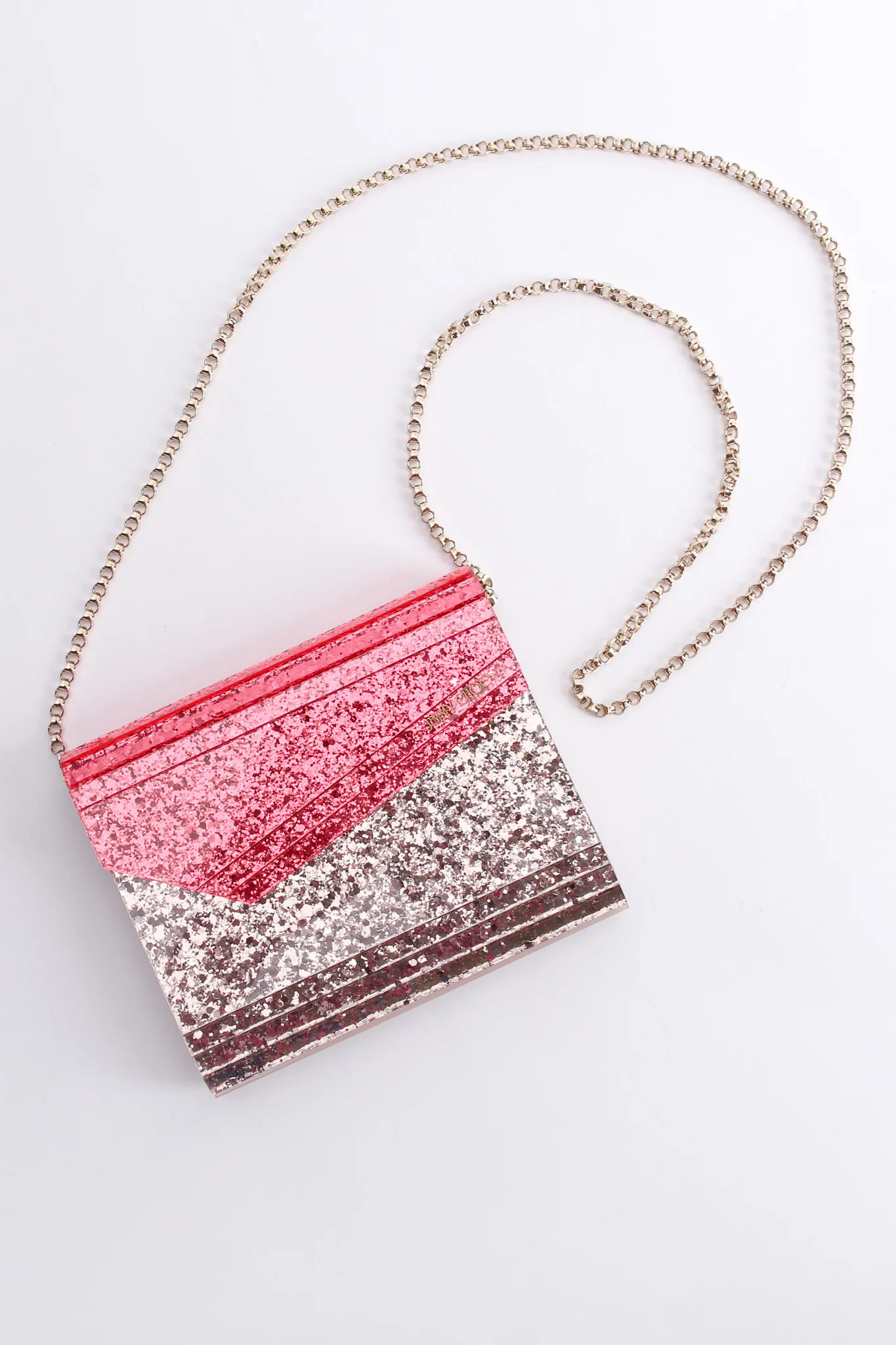 Two-Tone Acrylic Glitter Clutch Bag - Image 6