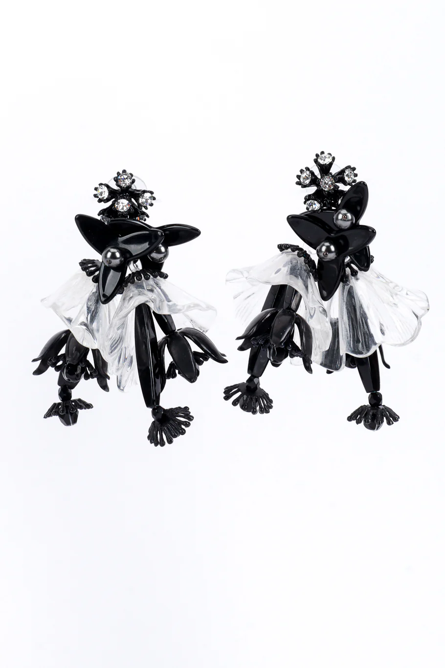Two-Tone Hibiscus Cluster Earrings