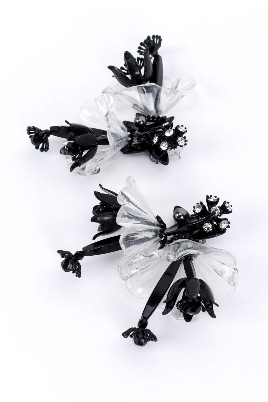 Two-Tone Hibiscus Cluster Earrings - Image 3