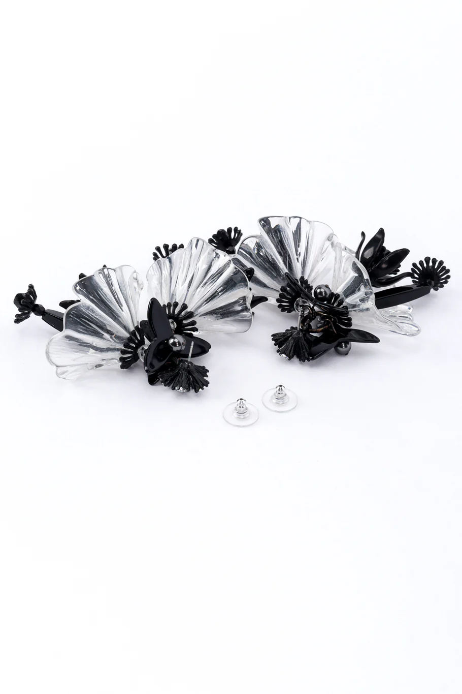 Two-Tone Hibiscus Cluster Earrings - Image 4