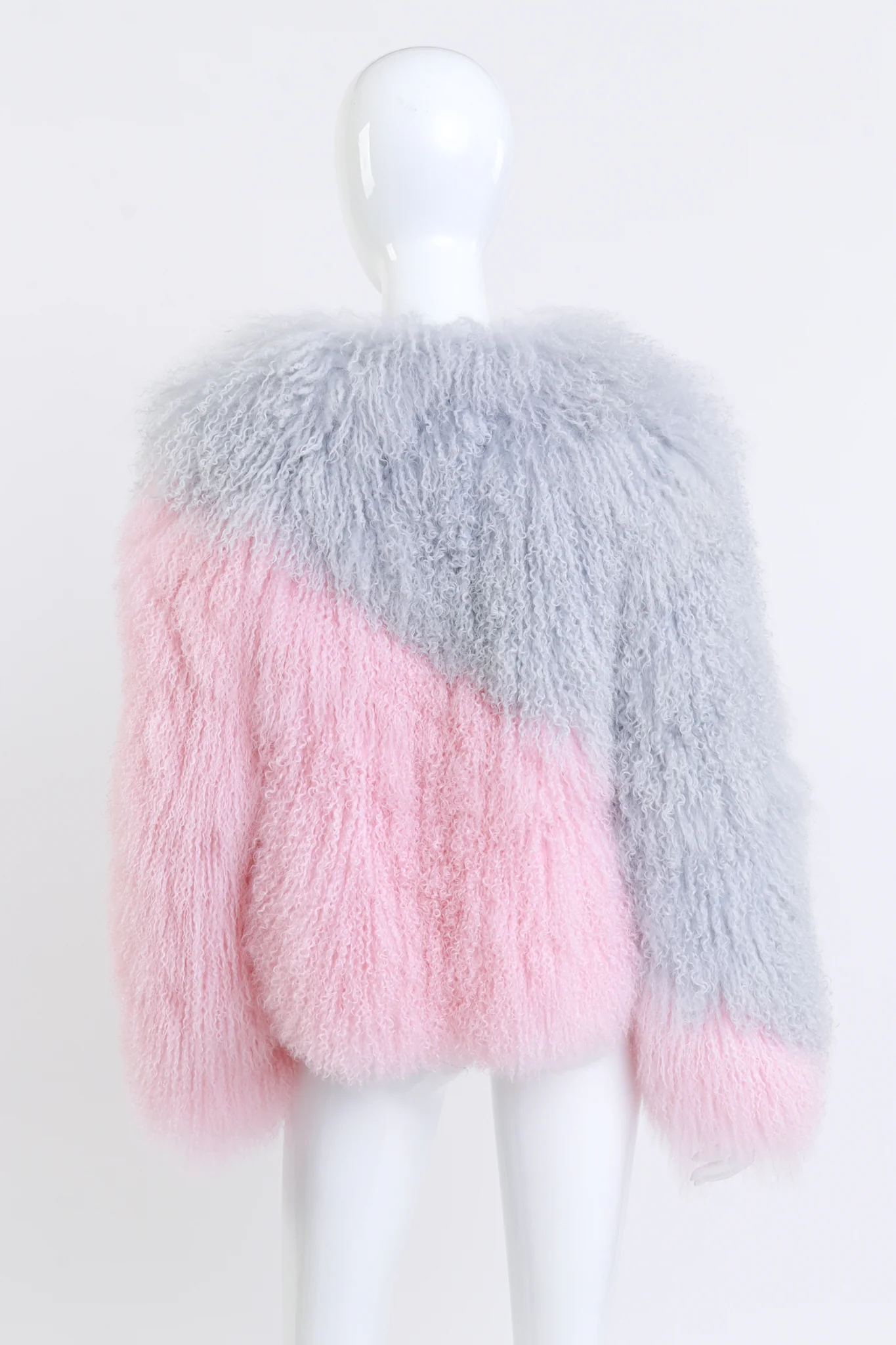 Two-Tone Mongolian Fur Jacket - Image 3
