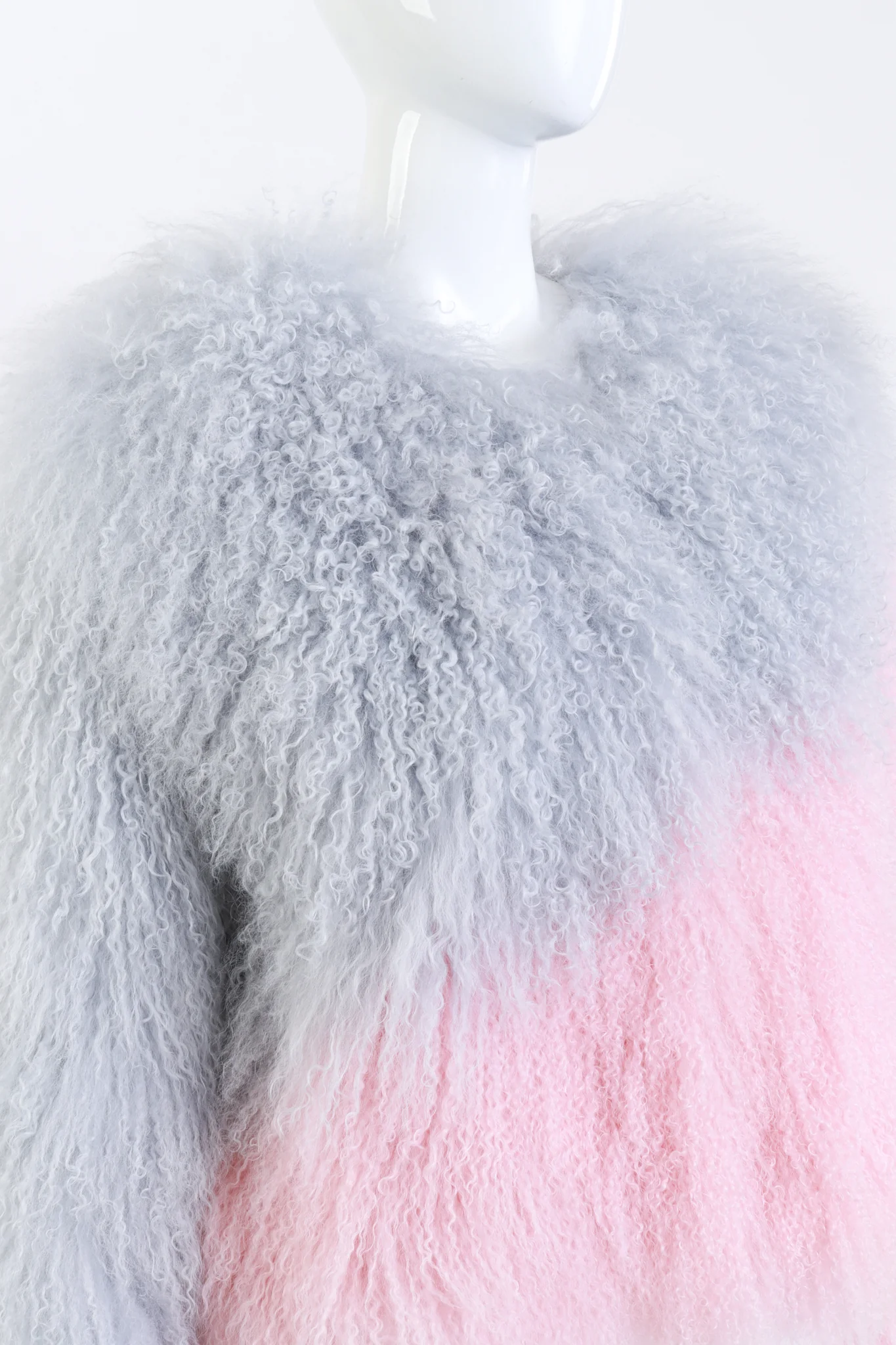 Two-Tone Mongolian Fur Jacket - Image 4