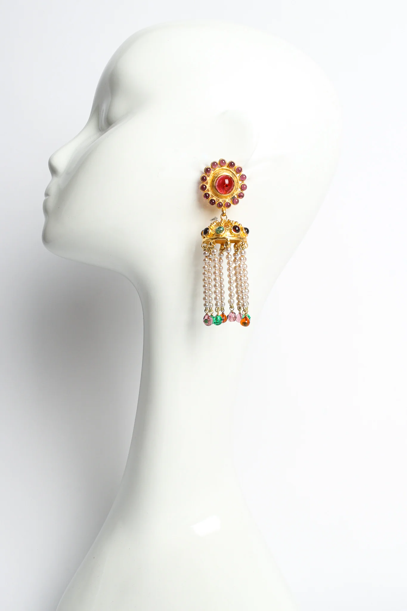 Umbrella Pearl Chandelier Earrings - Image 2