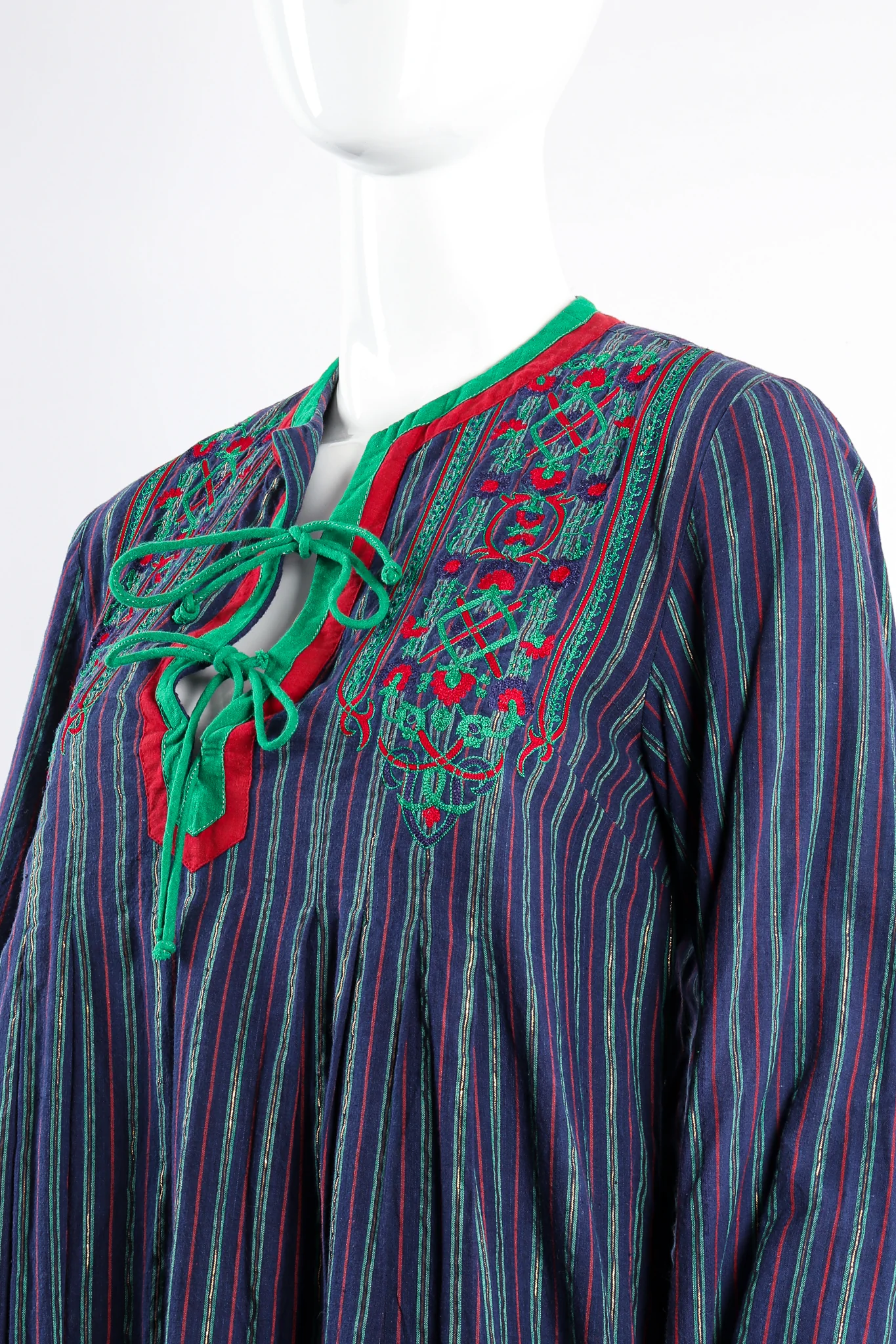 Variegated Lamé Stripe Tunic Dress - Image 2