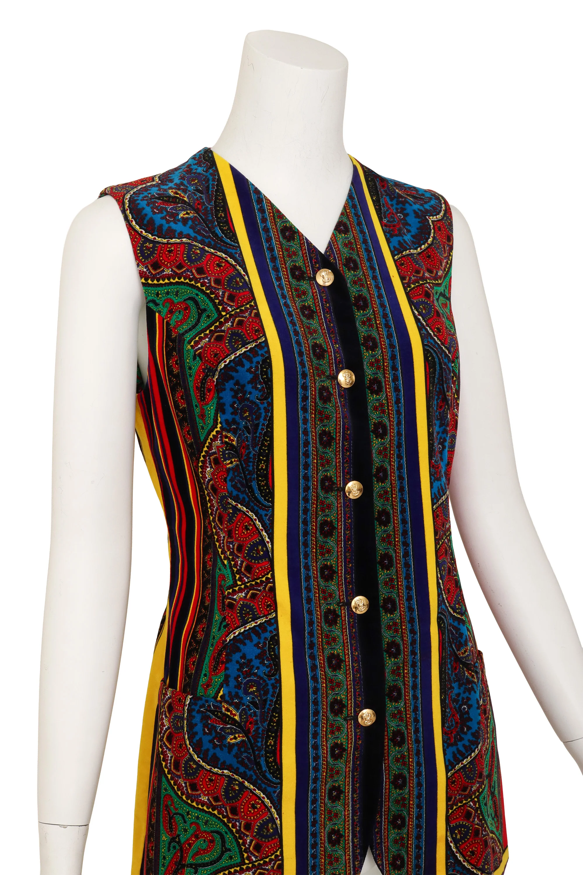 Velvet Baroque Stripe Paisley Vest - Image 2
