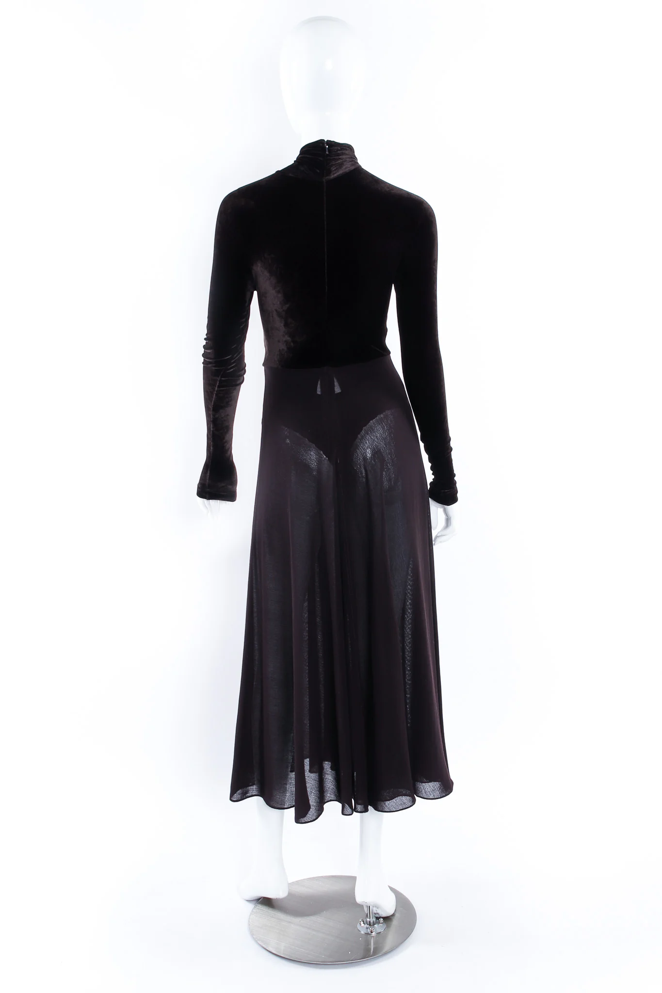 Velvet Bodysuit Sheer Dress - Image 2