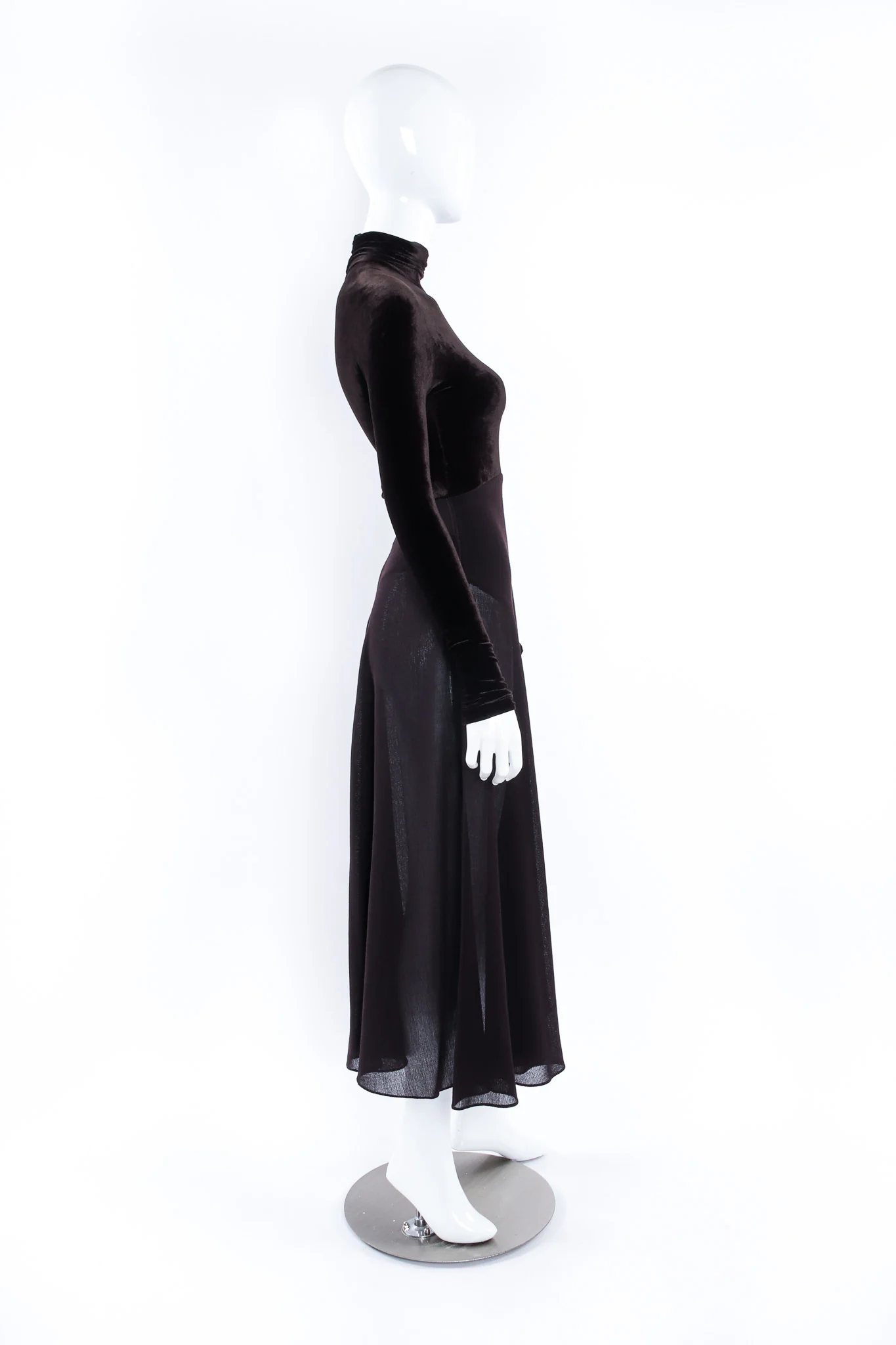 Velvet Bodysuit Sheer Dress - Image 3