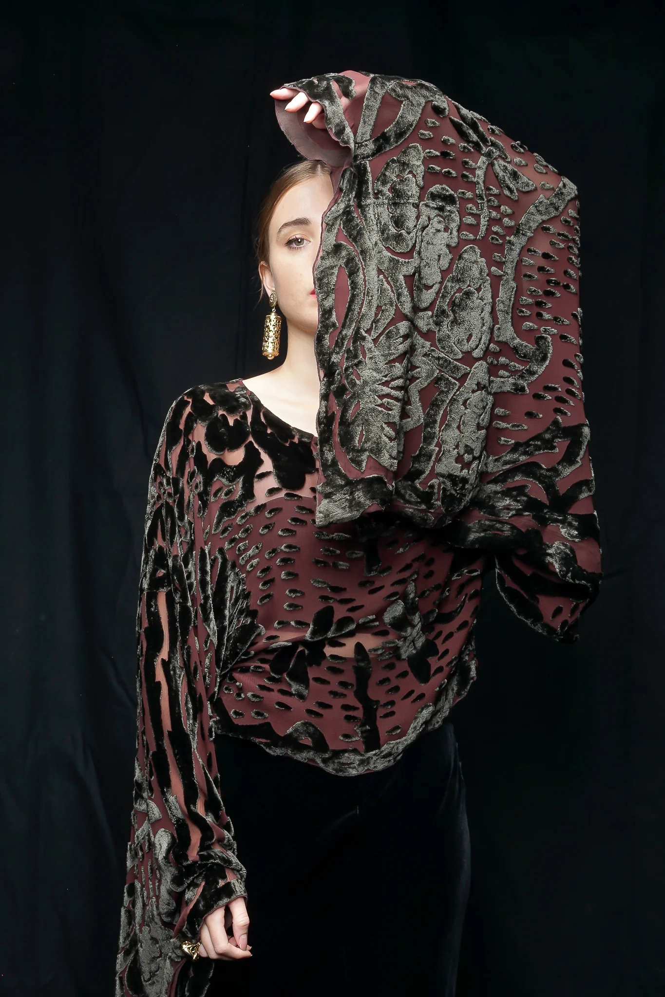 Velvet Burnout Kimono Top - Image 3