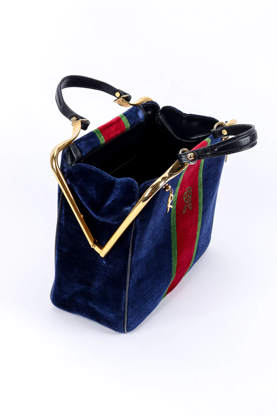Velvet Caravel Stripe Frame Bag - Image 8