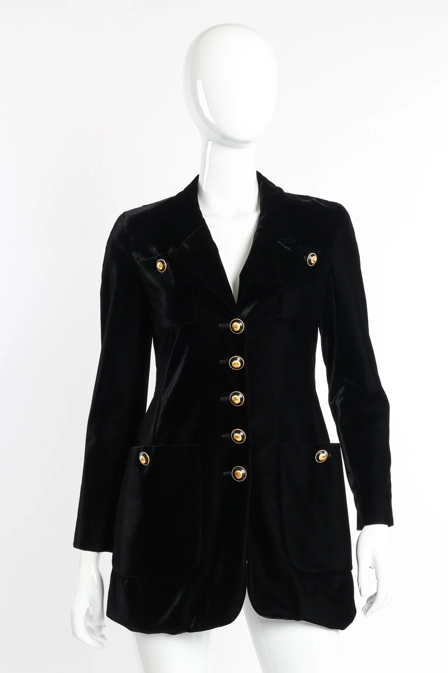 Velvet CC Button Jacket