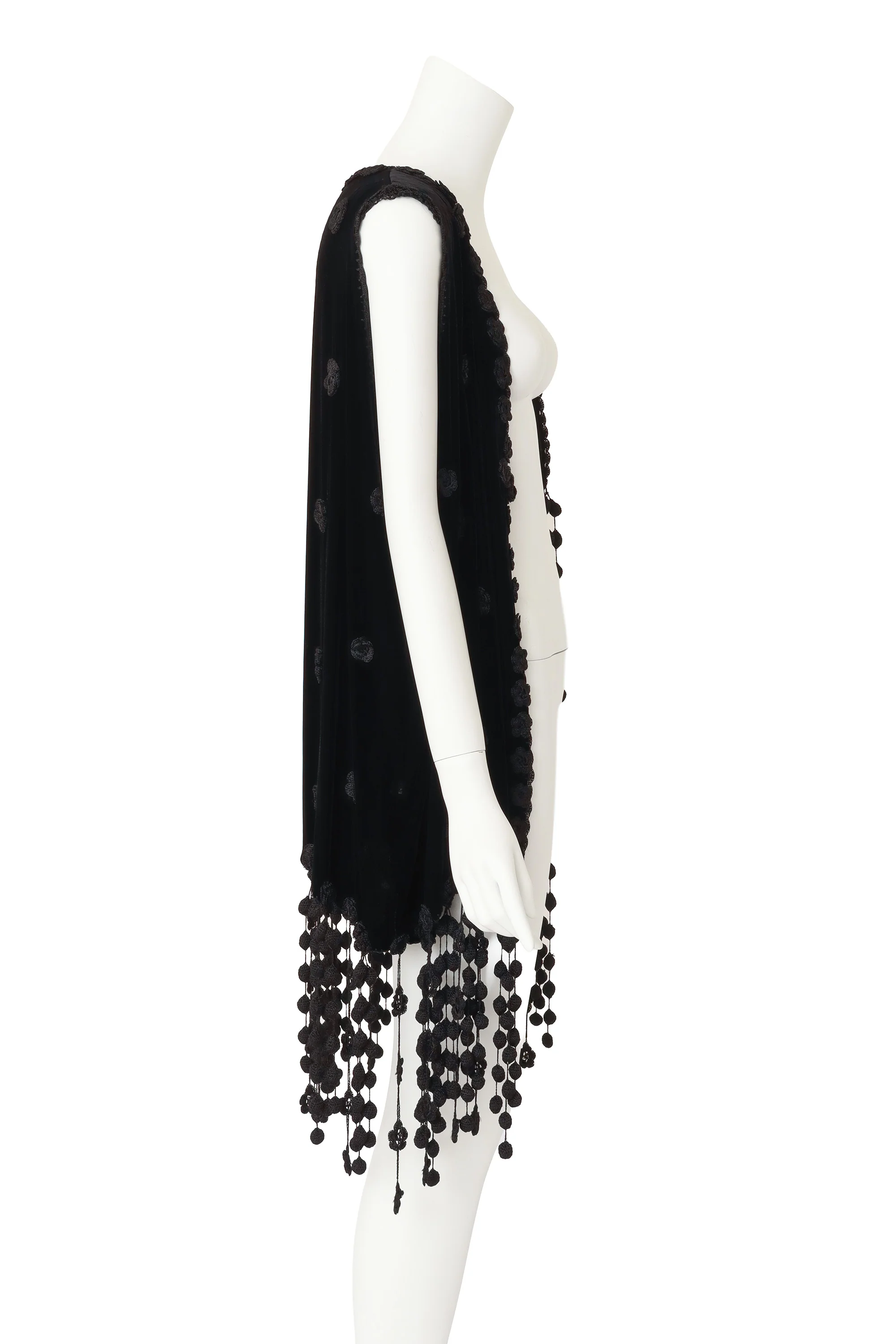 Velvet Crochet Fringe Vest - Image 3