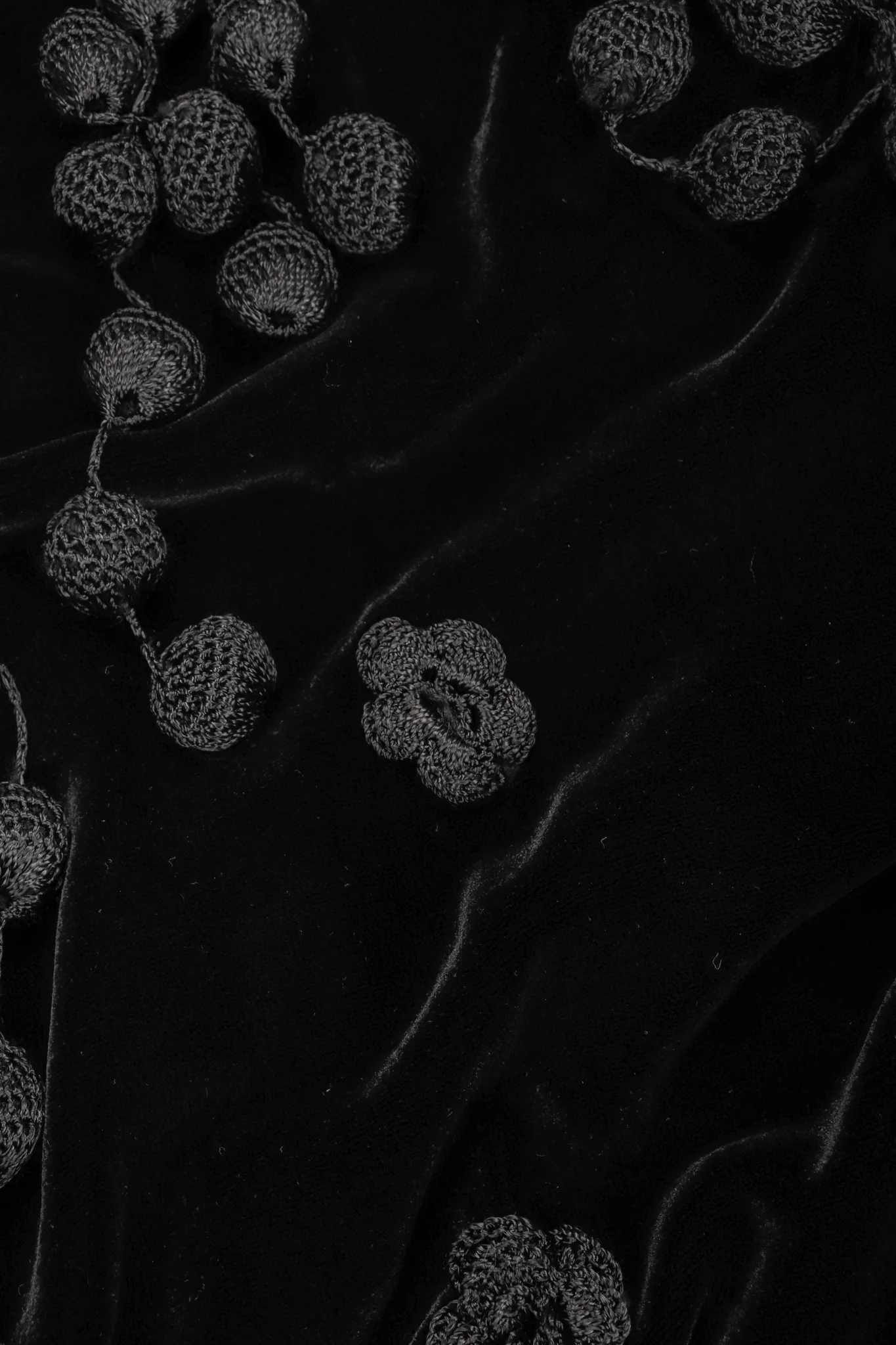 Velvet Crochet Pompom Skirt - Image 11