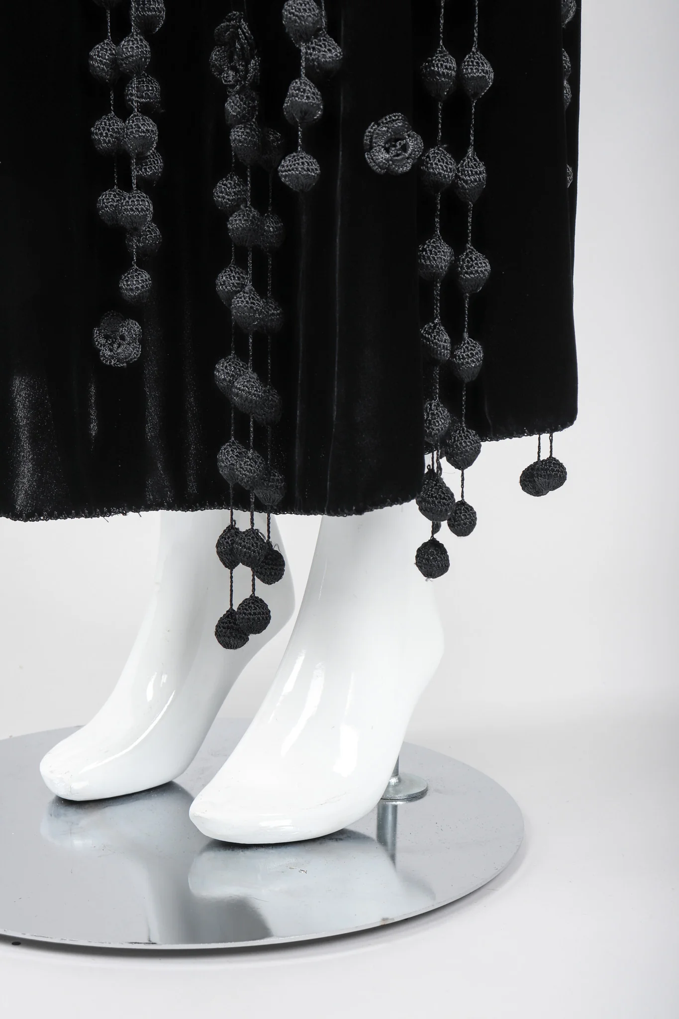 Velvet Crochet Pompom Skirt - Image 2