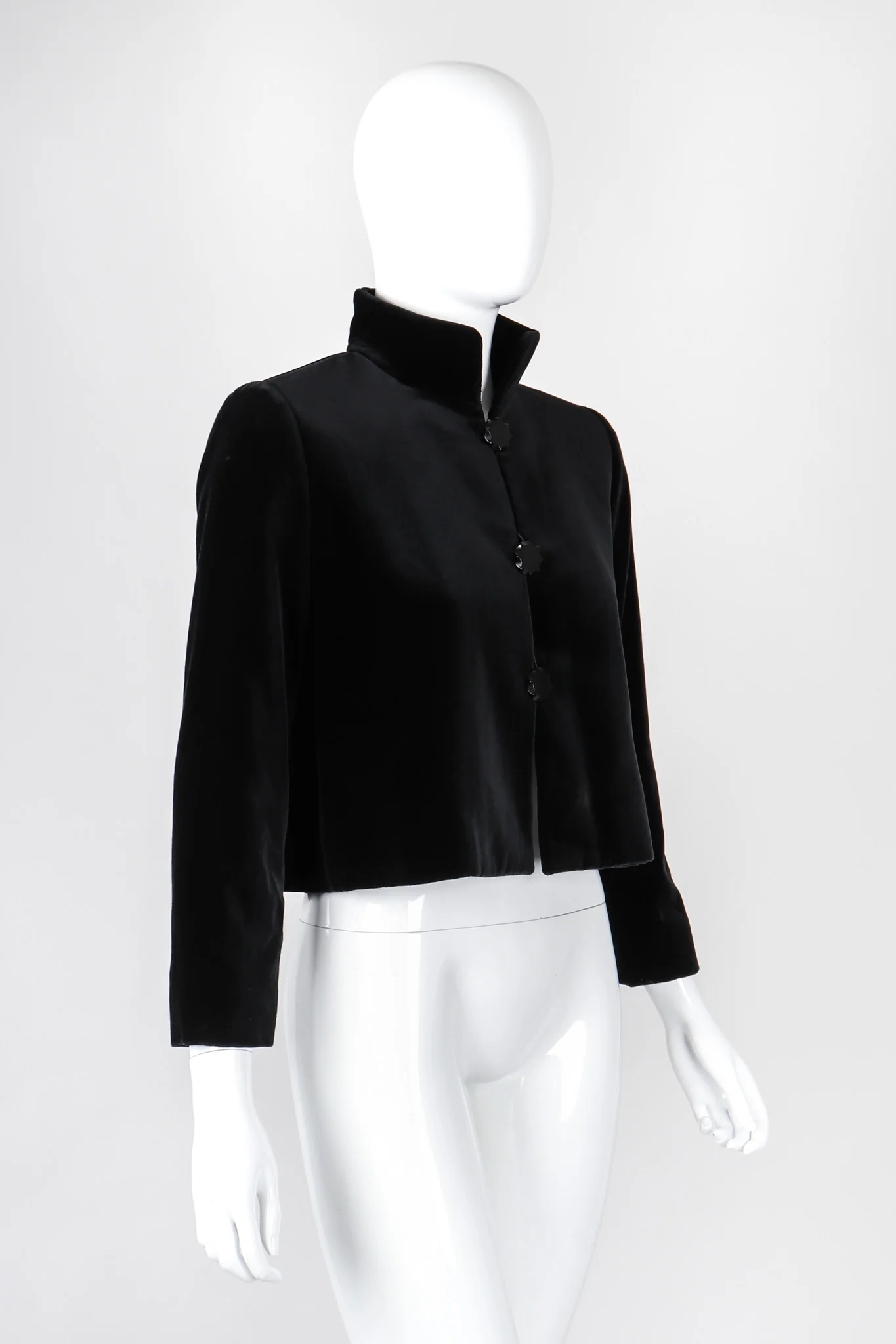 Velvet Cropped Swing Jacket - Image 2