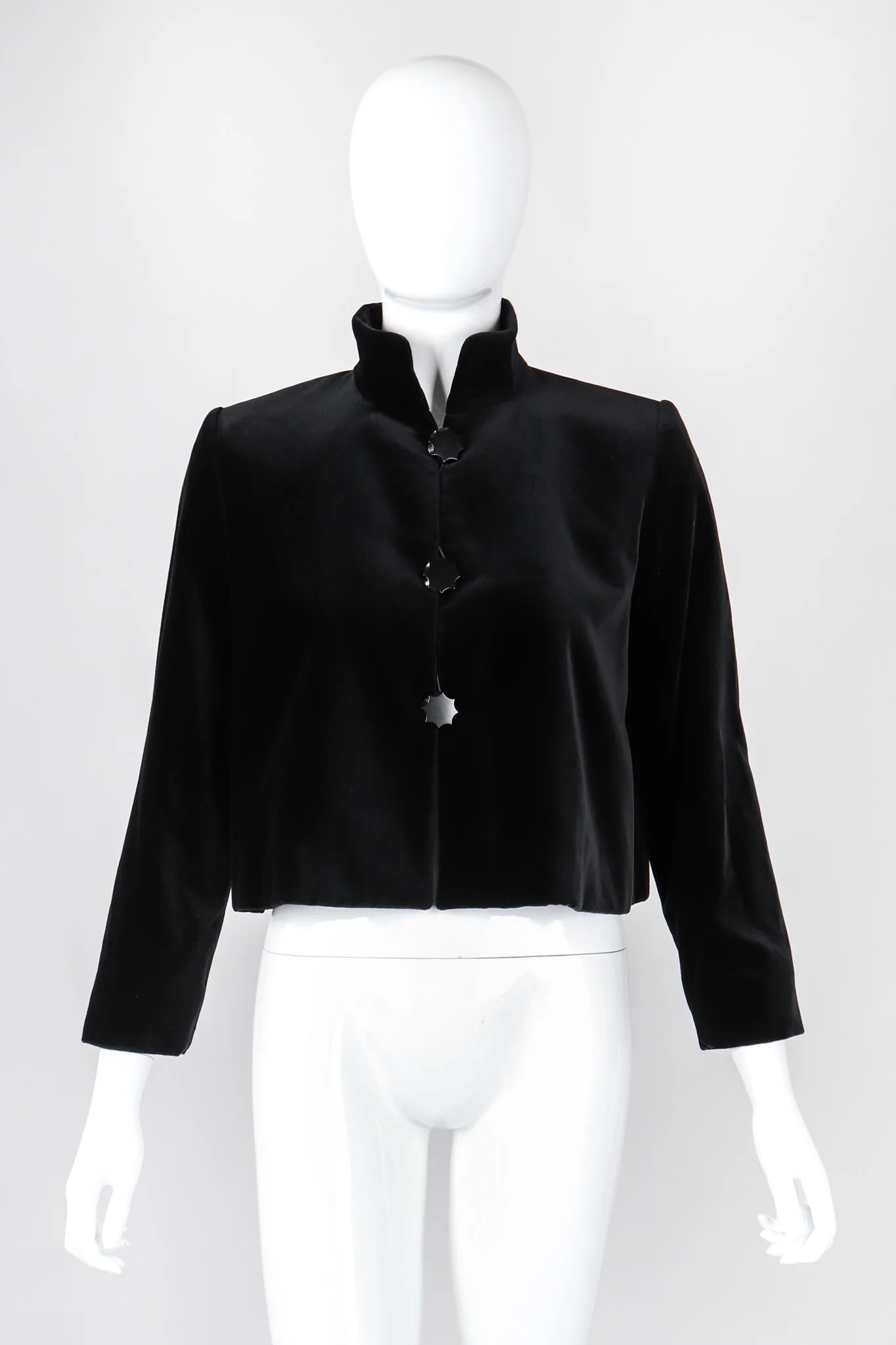 Velvet Cropped Swing Jacket - Image 3