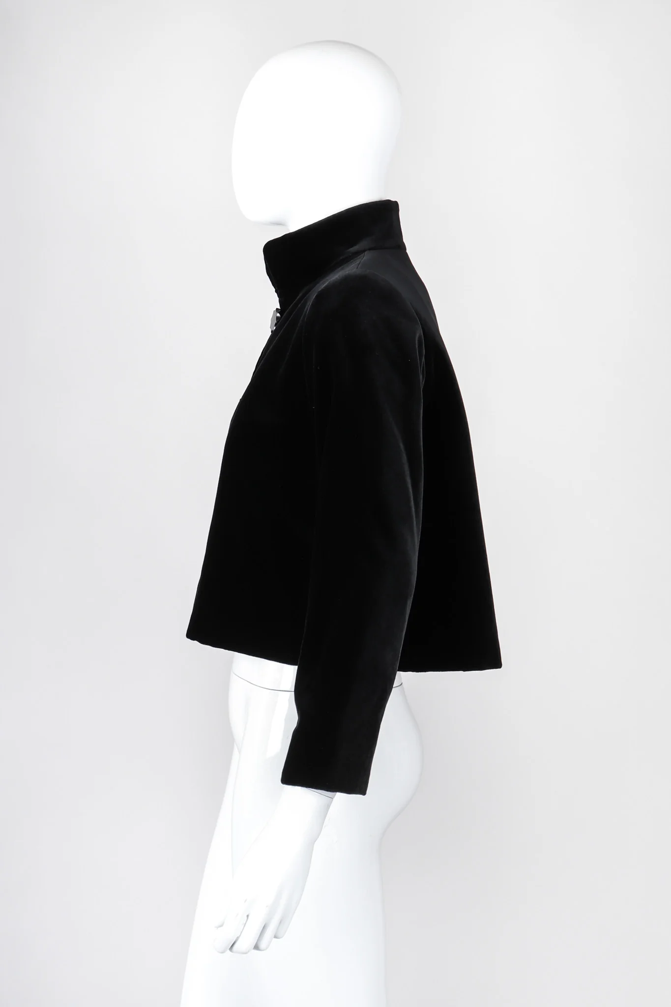 Velvet Cropped Swing Jacket - Image 4