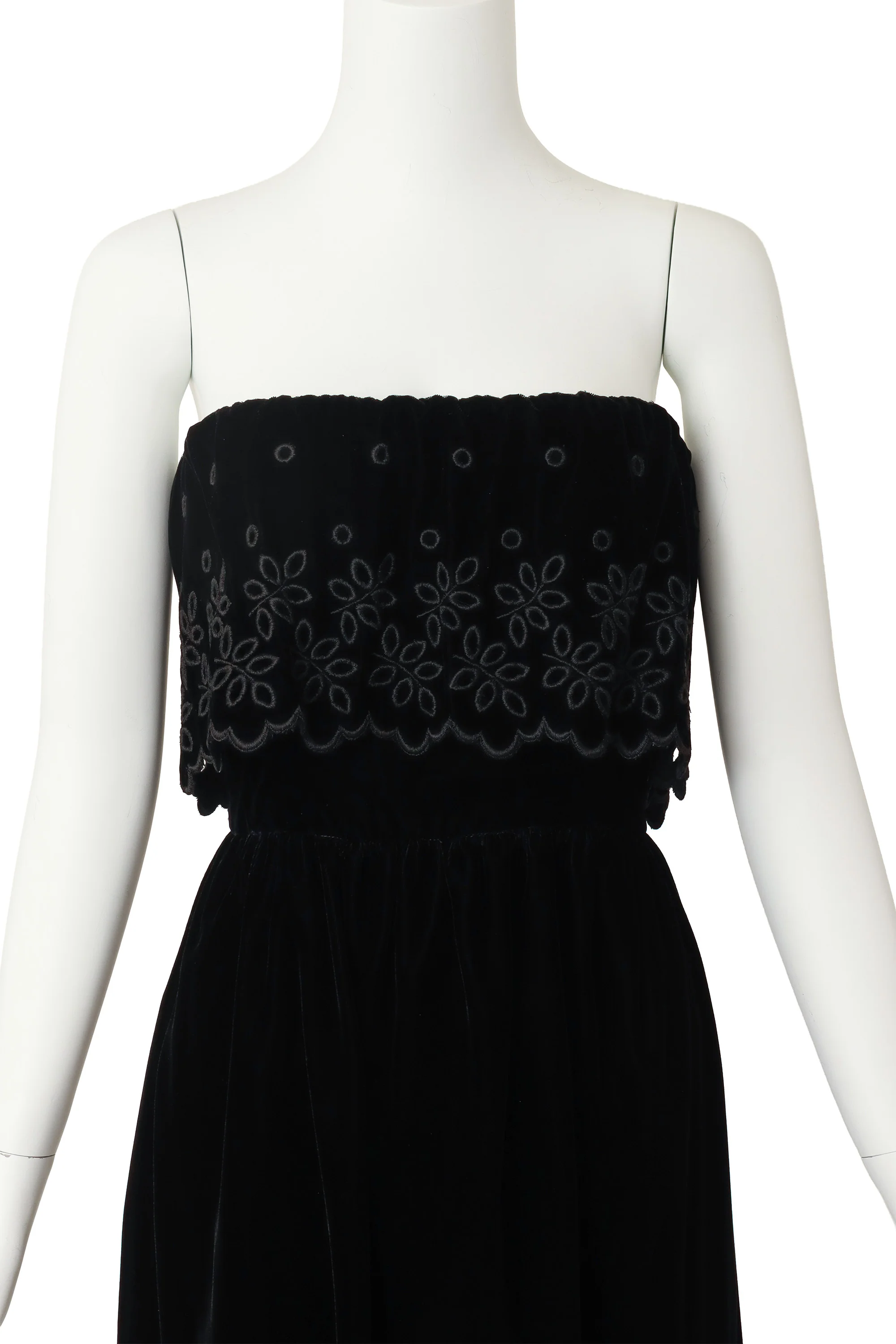 Velvet Eyelet Strapless Gown - Image 2