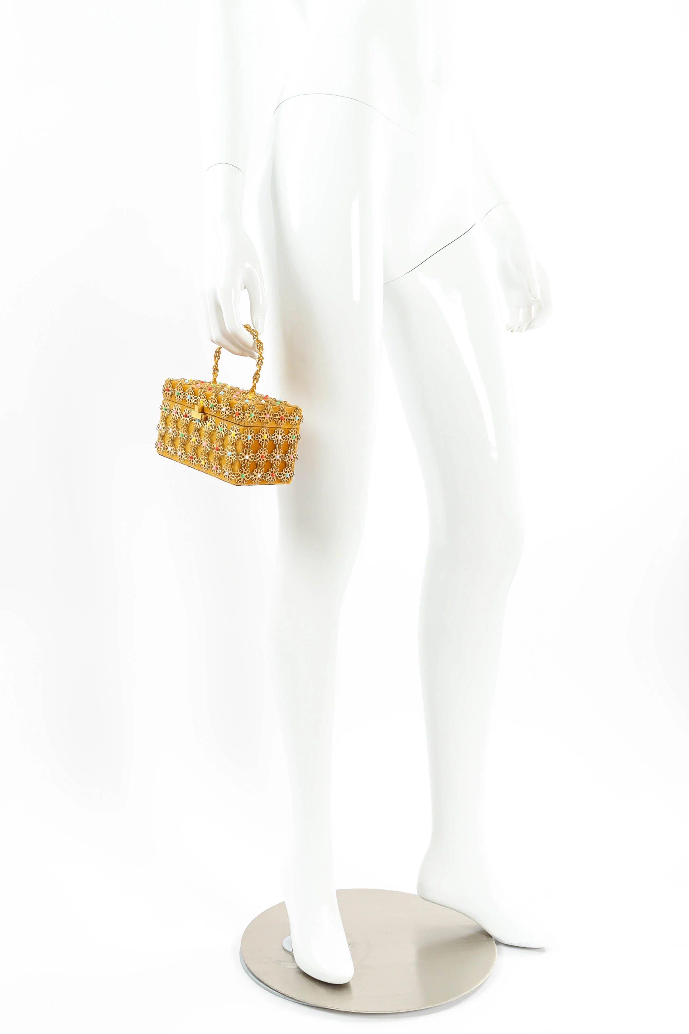 Velvet Filigree Pastel Box Bag - Image 3