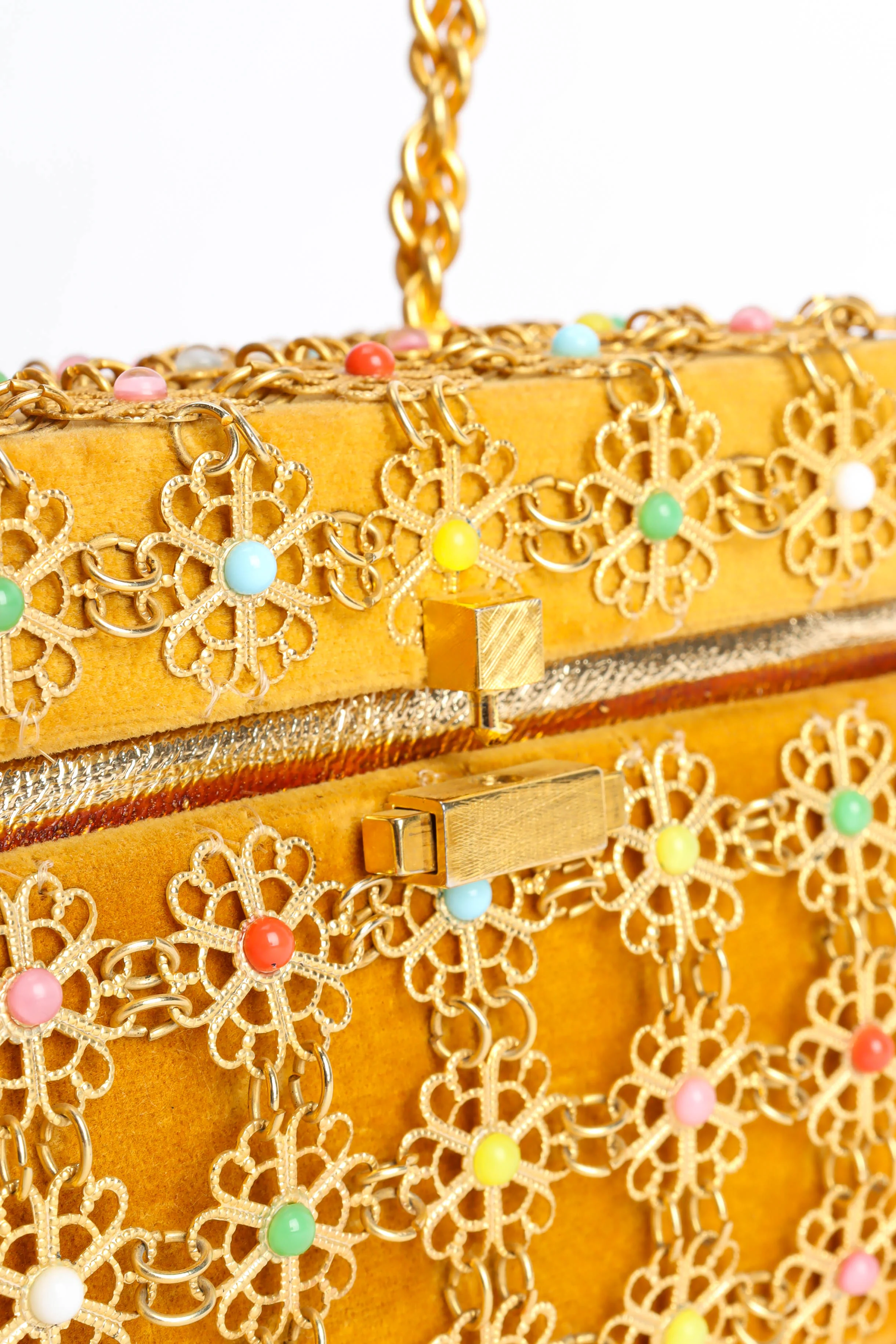 Velvet Filigree Pastel Box Bag - Image 4