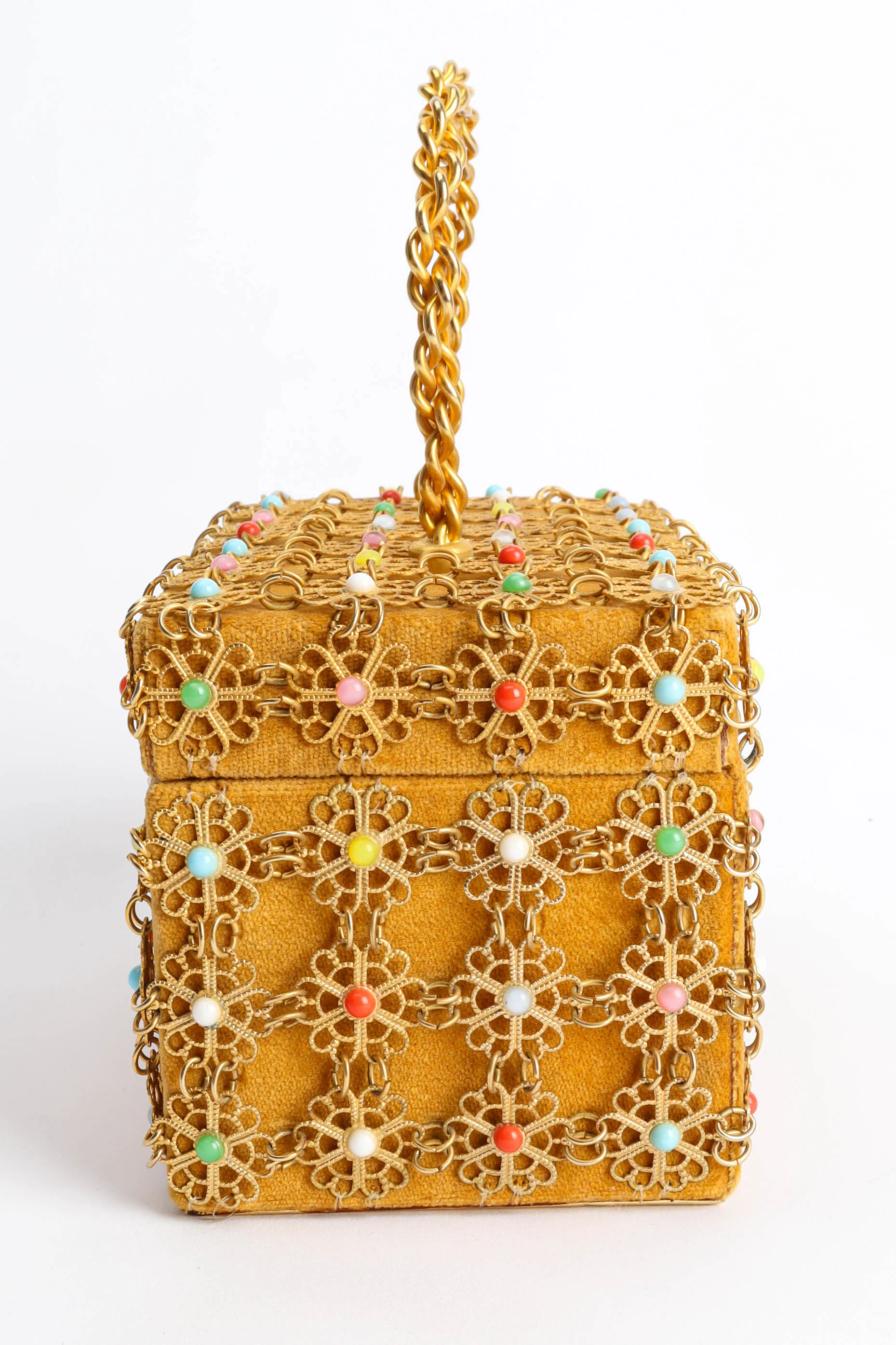Velvet Filigree Pastel Box Bag - Image 6