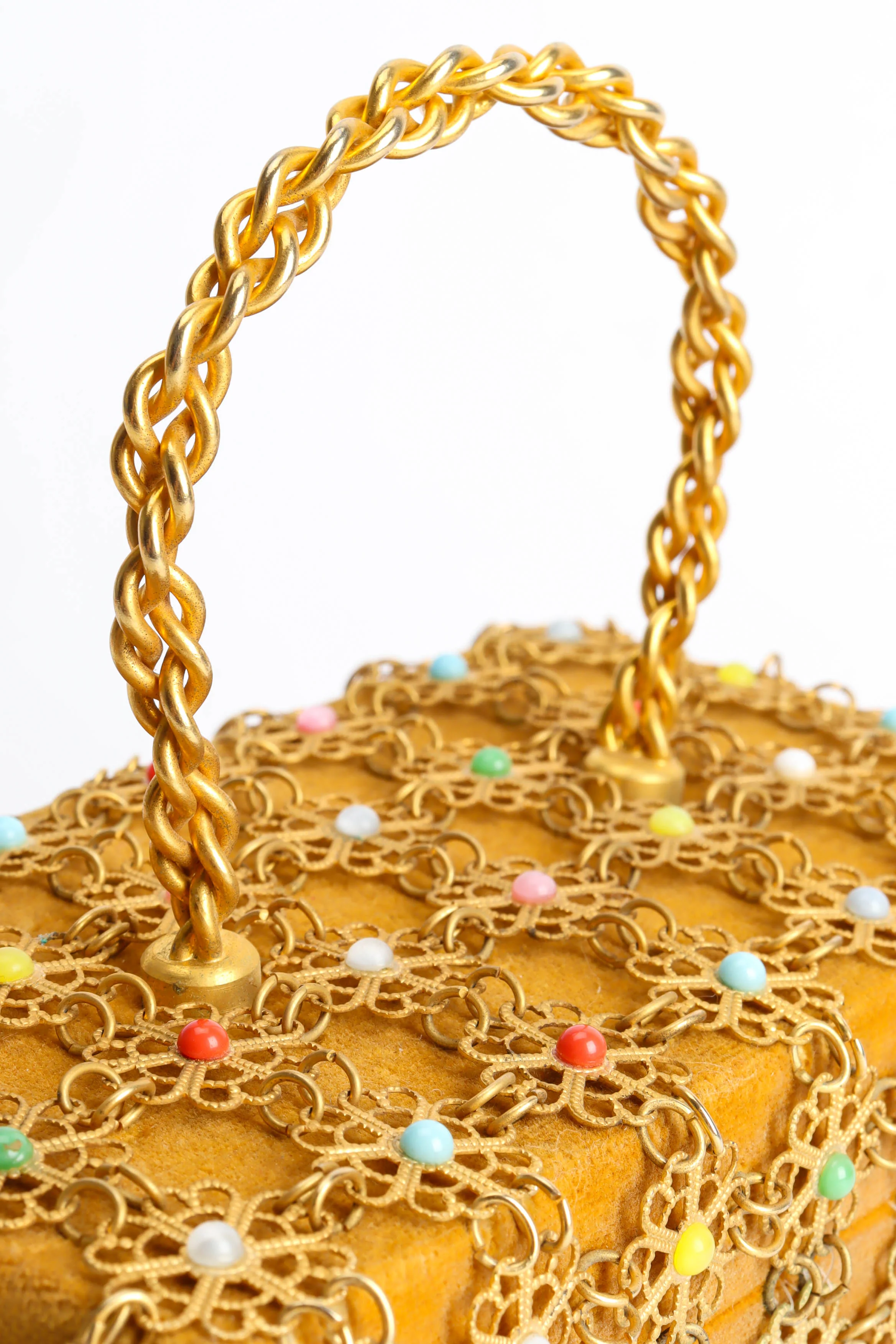 Velvet Filigree Pastel Box Bag - Image 7