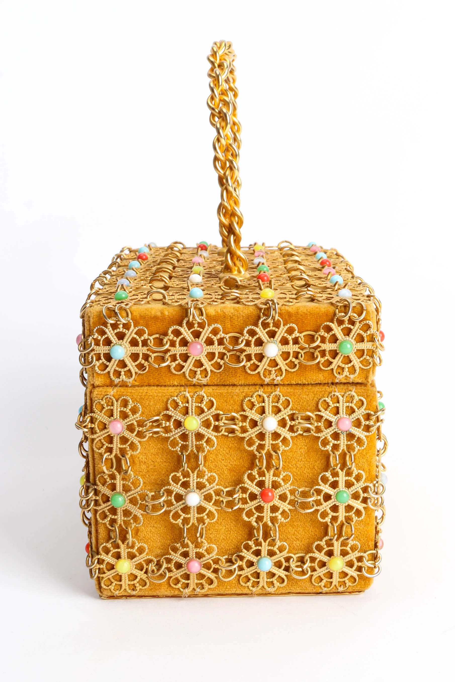Velvet Filigree Pastel Box Bag - Image 8