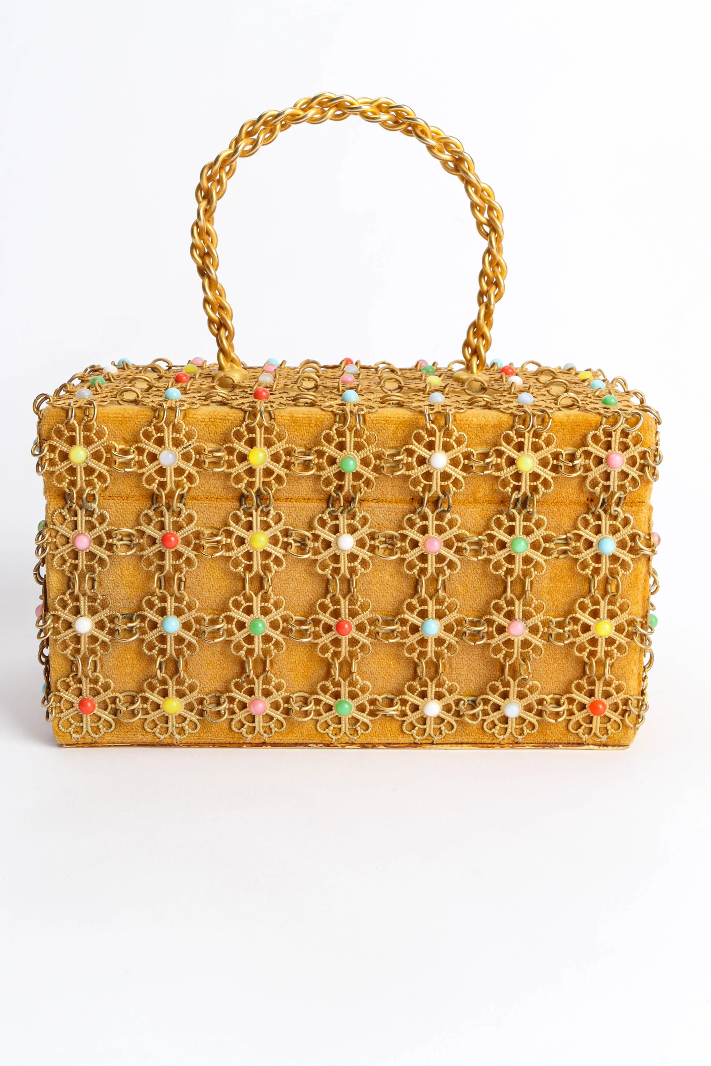 Velvet Filigree Pastel Box Bag - Image 9