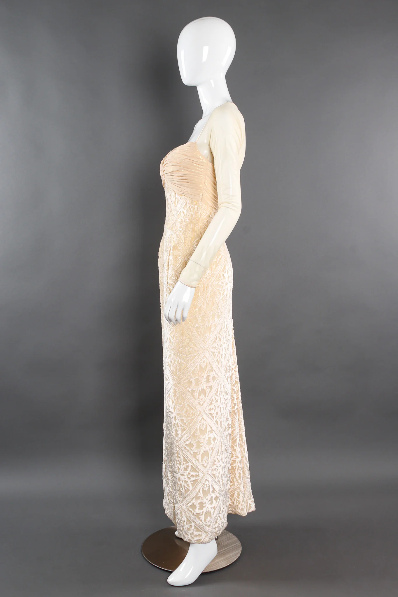 Velvet Fleur Burnout Silk Dress - Image 3