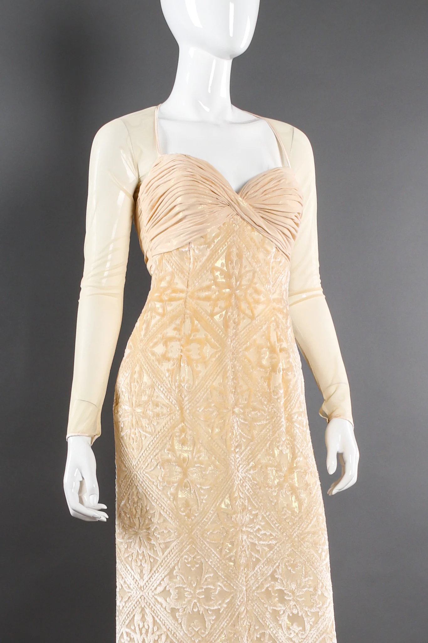 Velvet Fleur Burnout Silk Dress - Image 4