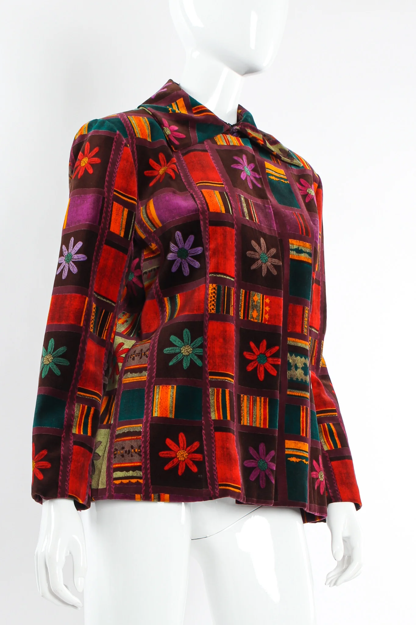 Velvet Floral Print Jacket - Image 2