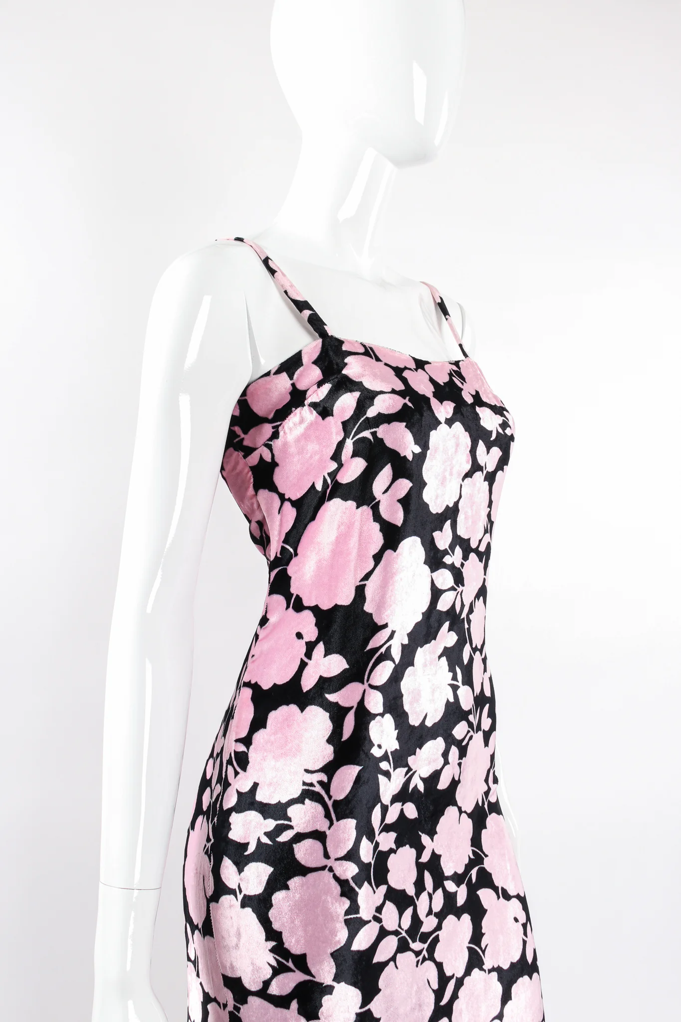 Velvet Floral Silhouette Gown