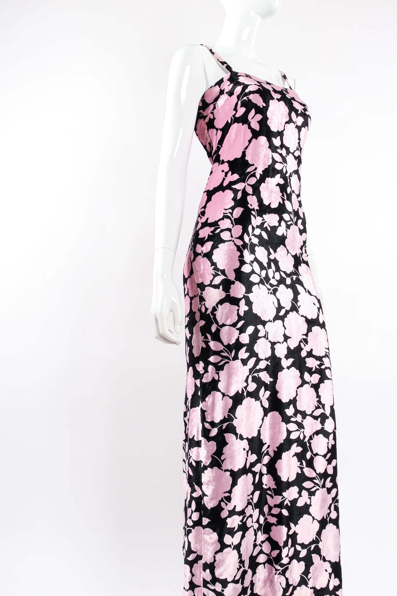 Velvet Floral Silhouette Gown - Image 3