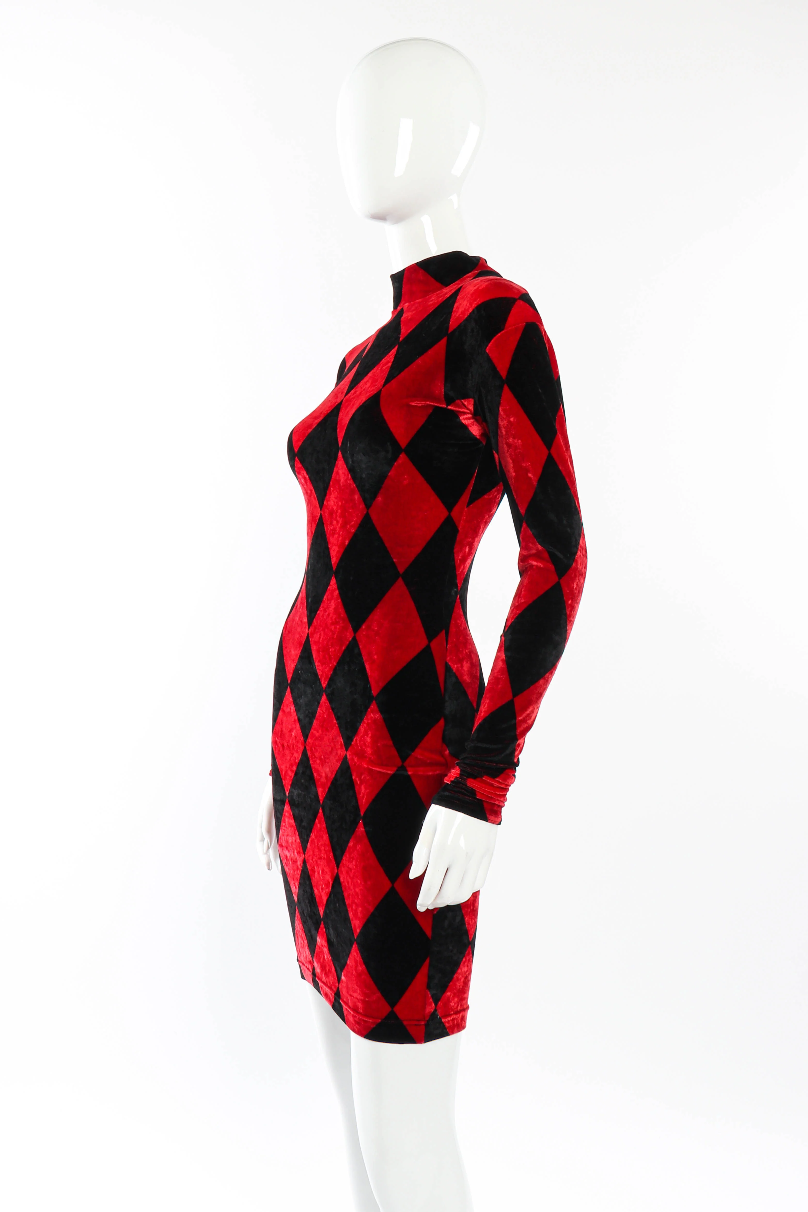 Velvet Harlequin Dress - Image 2