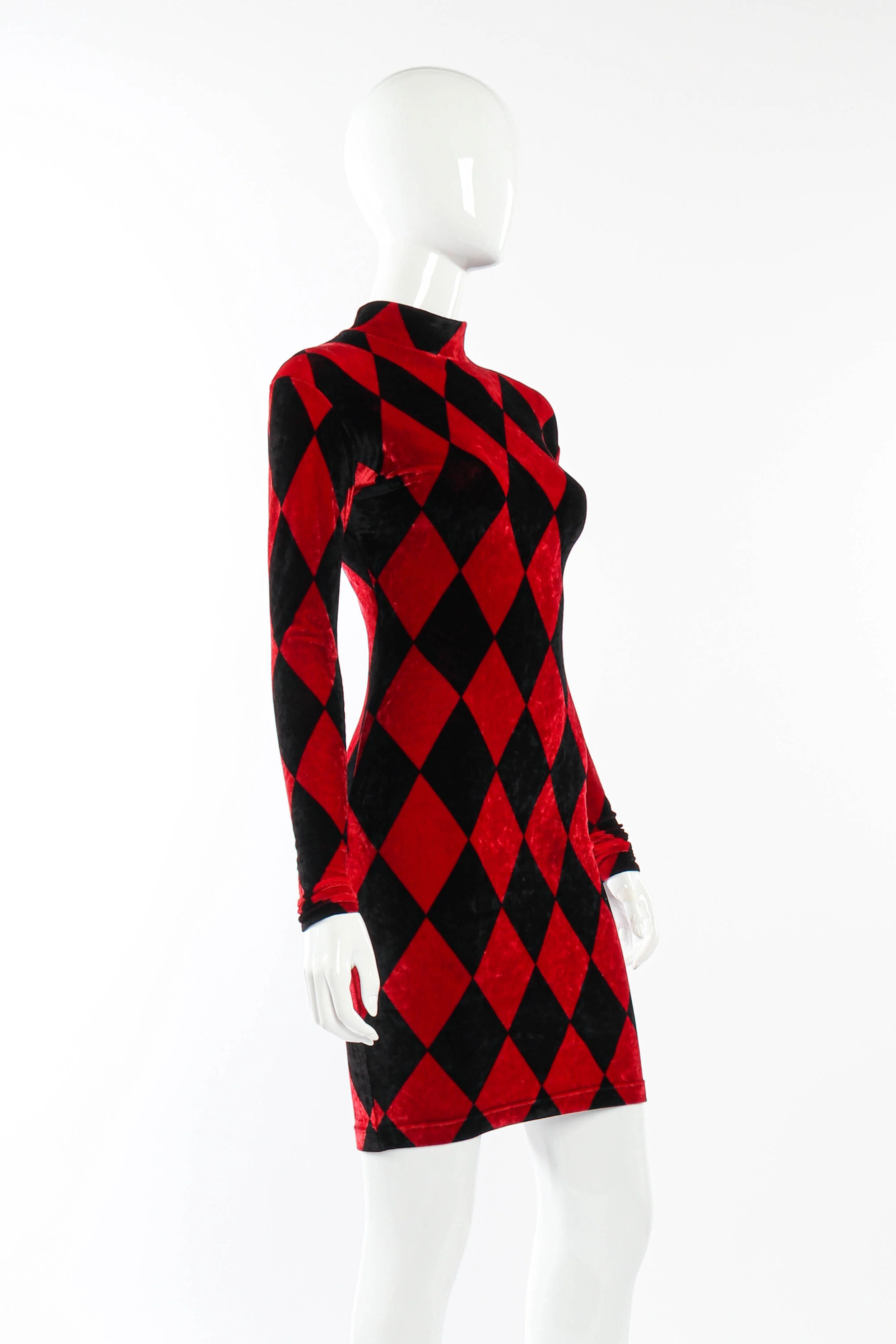 Velvet Harlequin Dress - Image 3
