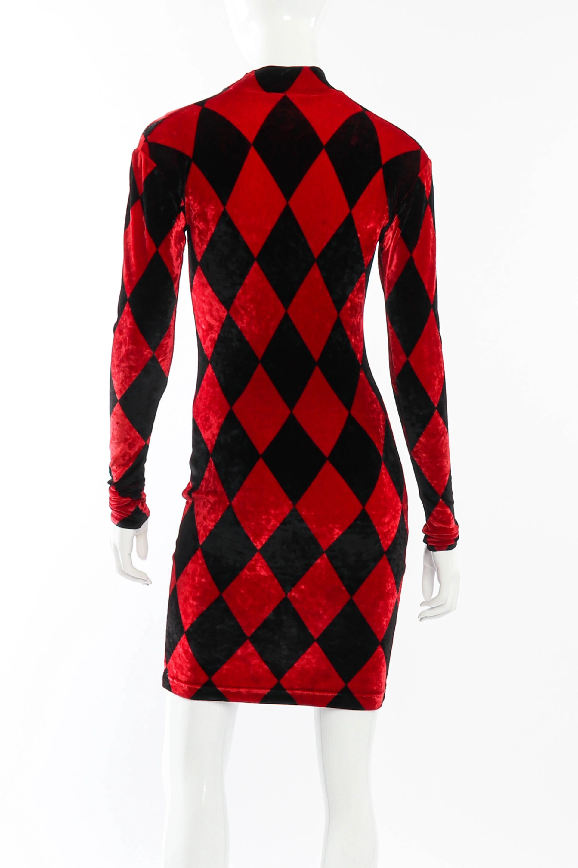 Velvet Harlequin Dress - Image 5