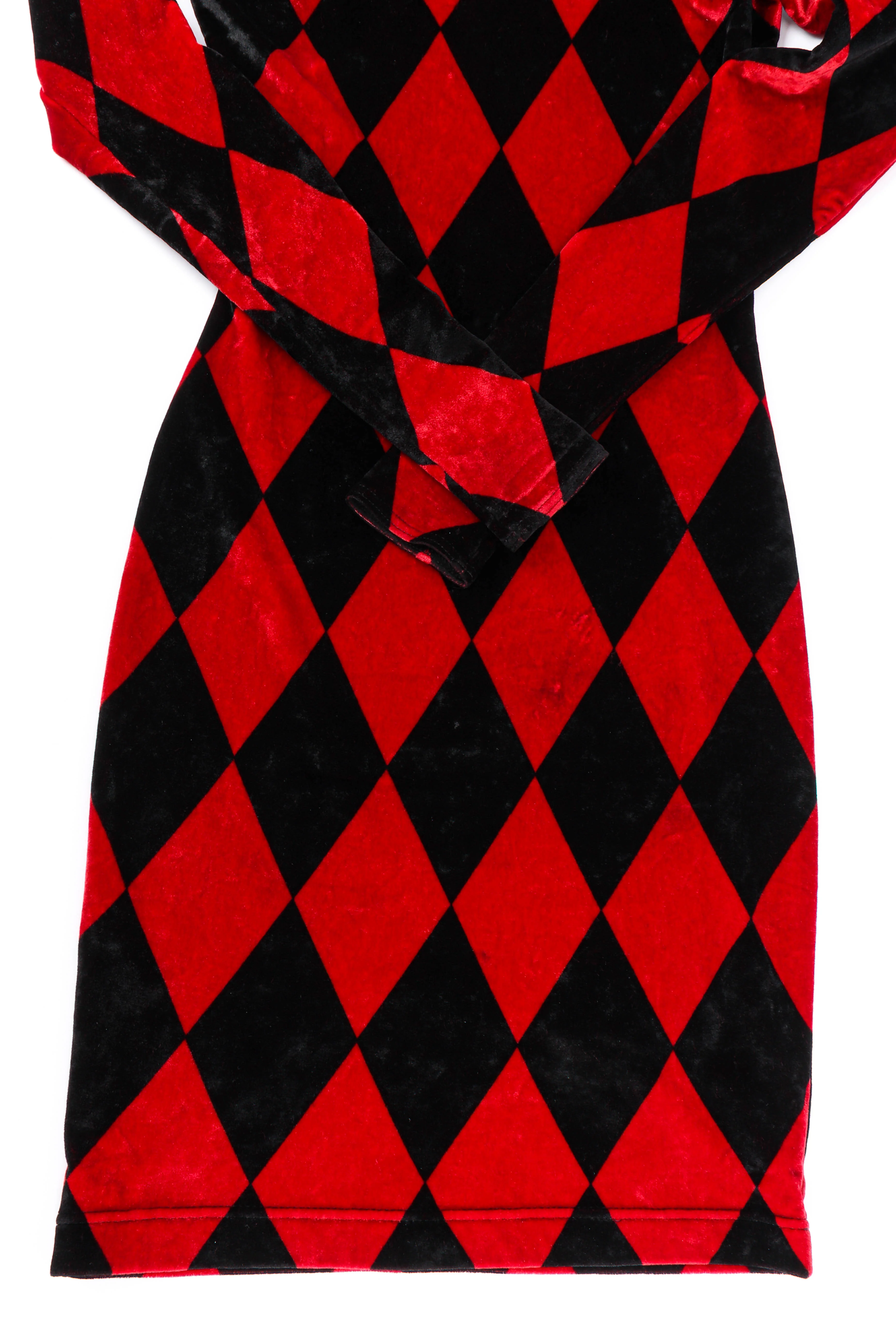 Velvet Harlequin Dress - Image 7