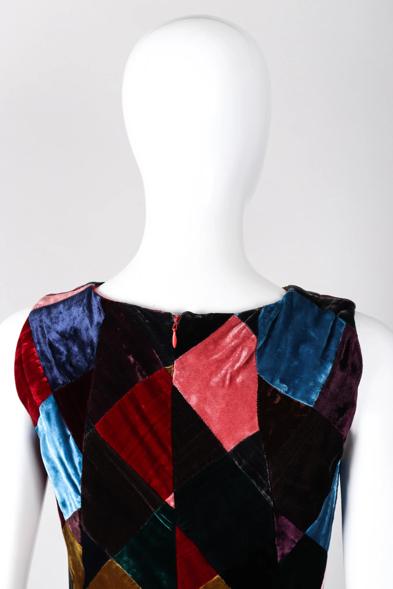 Velvet Harlequin Patchwork Dress - Image 10