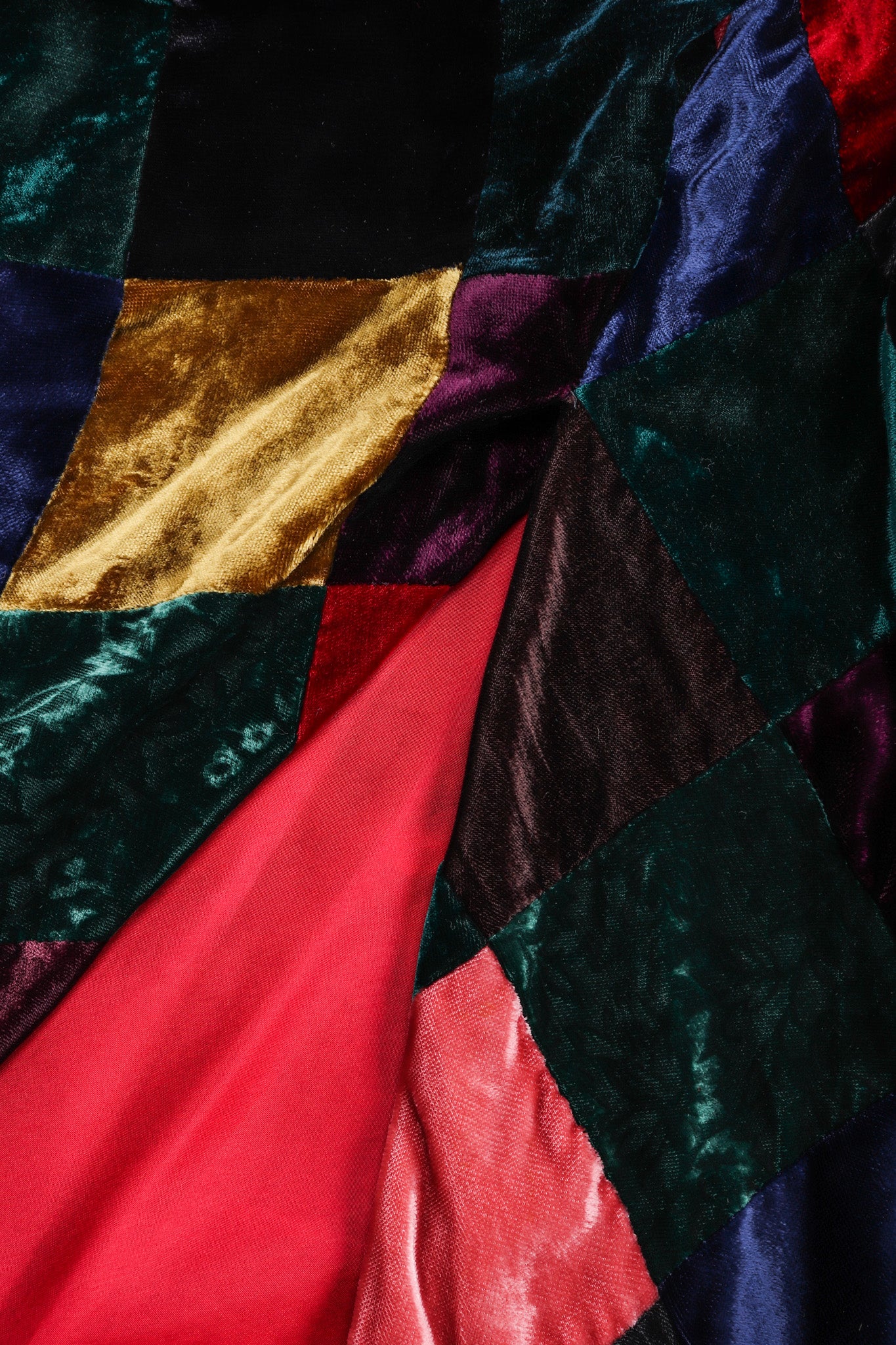 Velvet Harlequin Patchwork Dress - Image 12