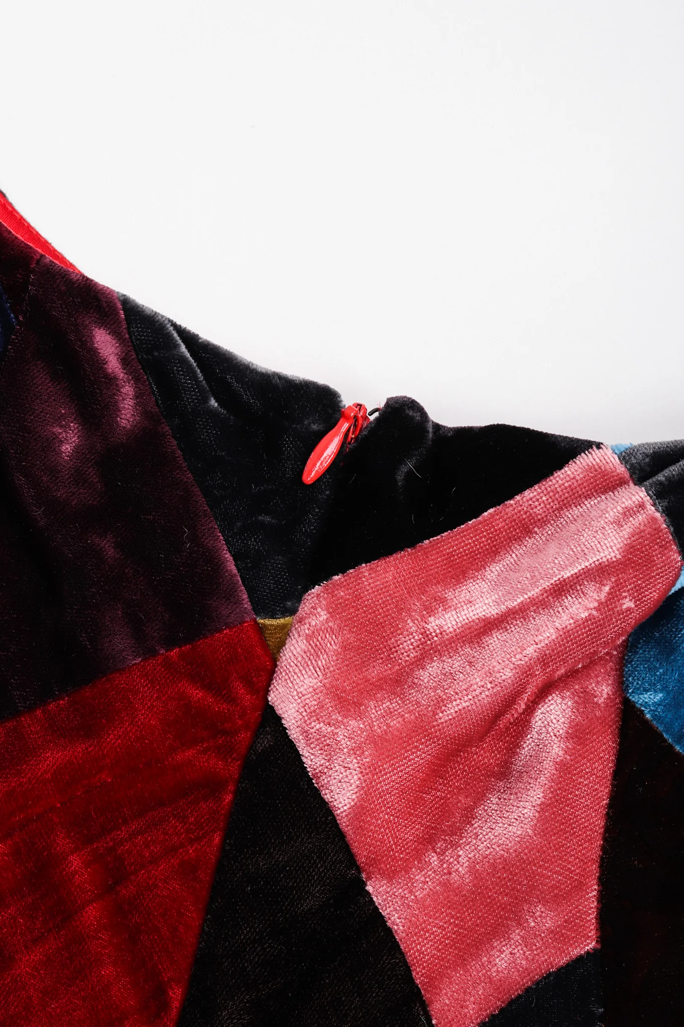 Velvet Harlequin Patchwork Dress - Image 13