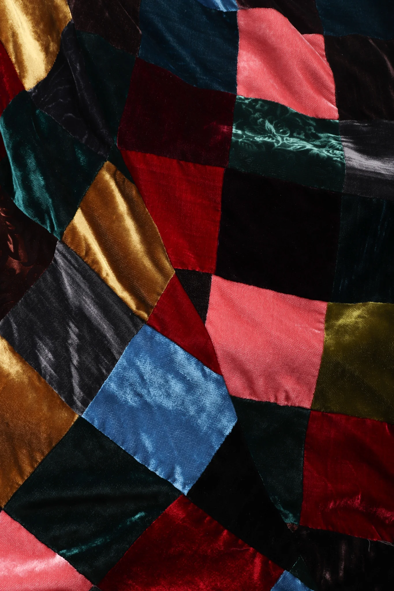 Velvet Harlequin Patchwork Dress - Image 17