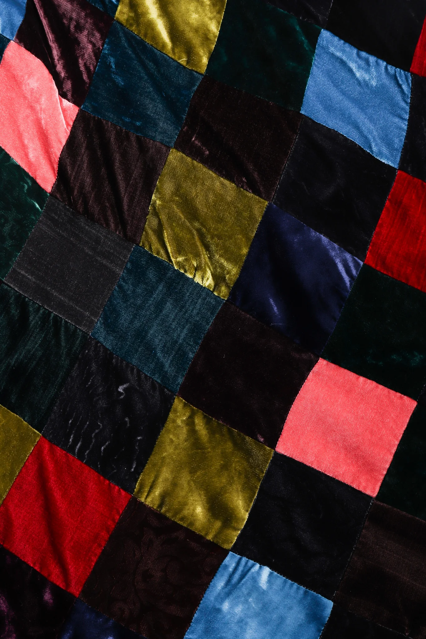 Velvet Harlequin Patchwork Dress - Image 22