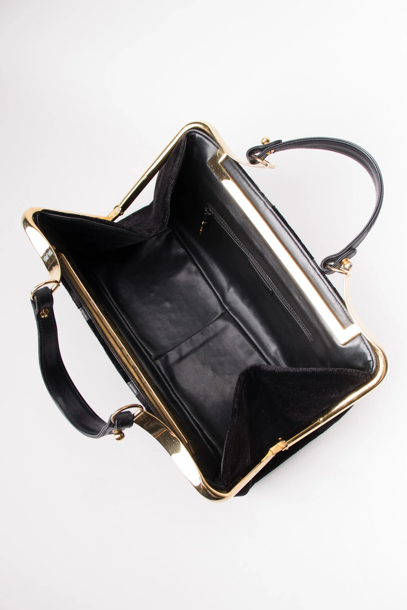 Velvet Hinged Frame Handbag - Image 13