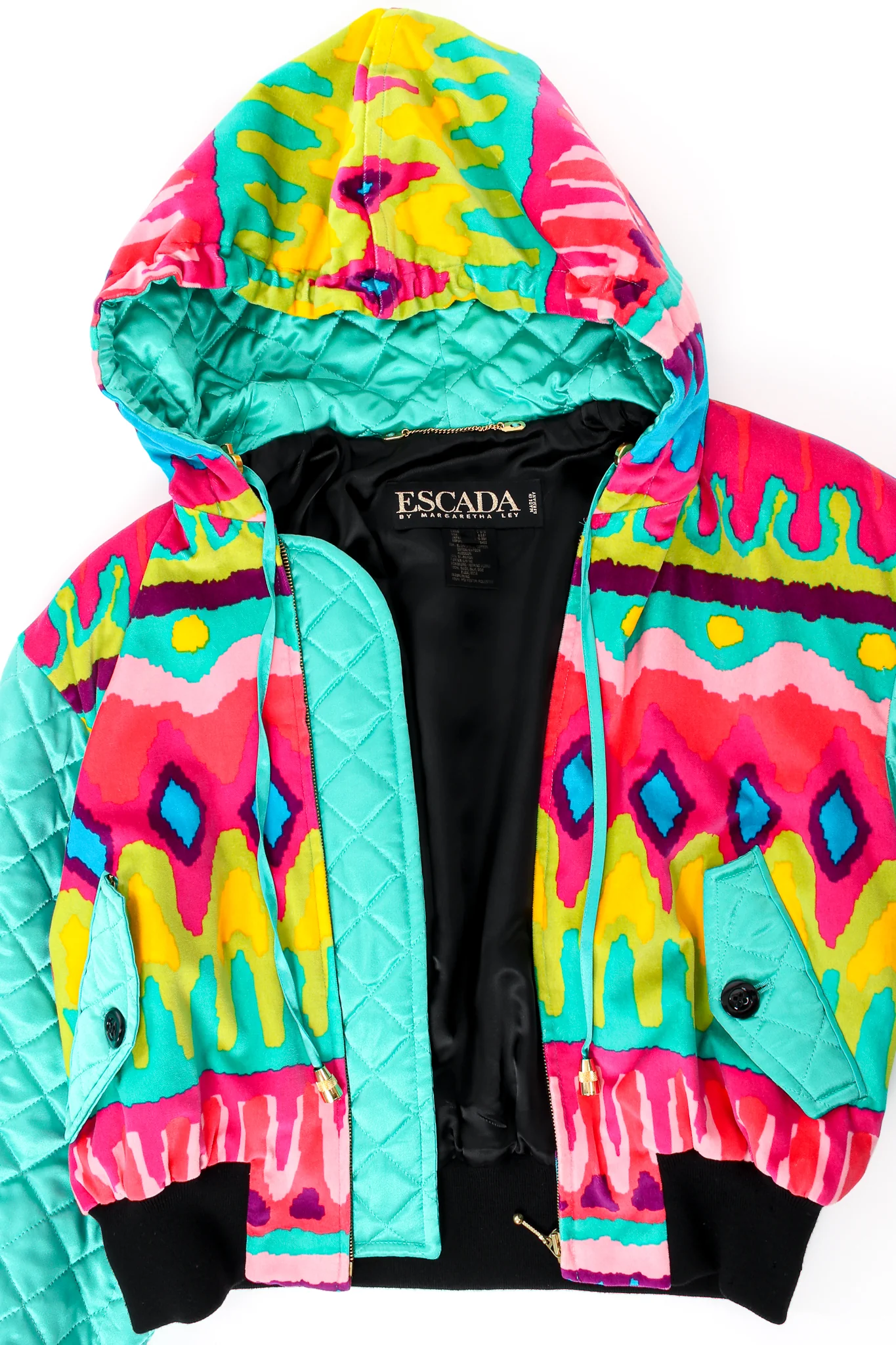 Velvet Ikat Hooded Bomber Jacket - Image 11