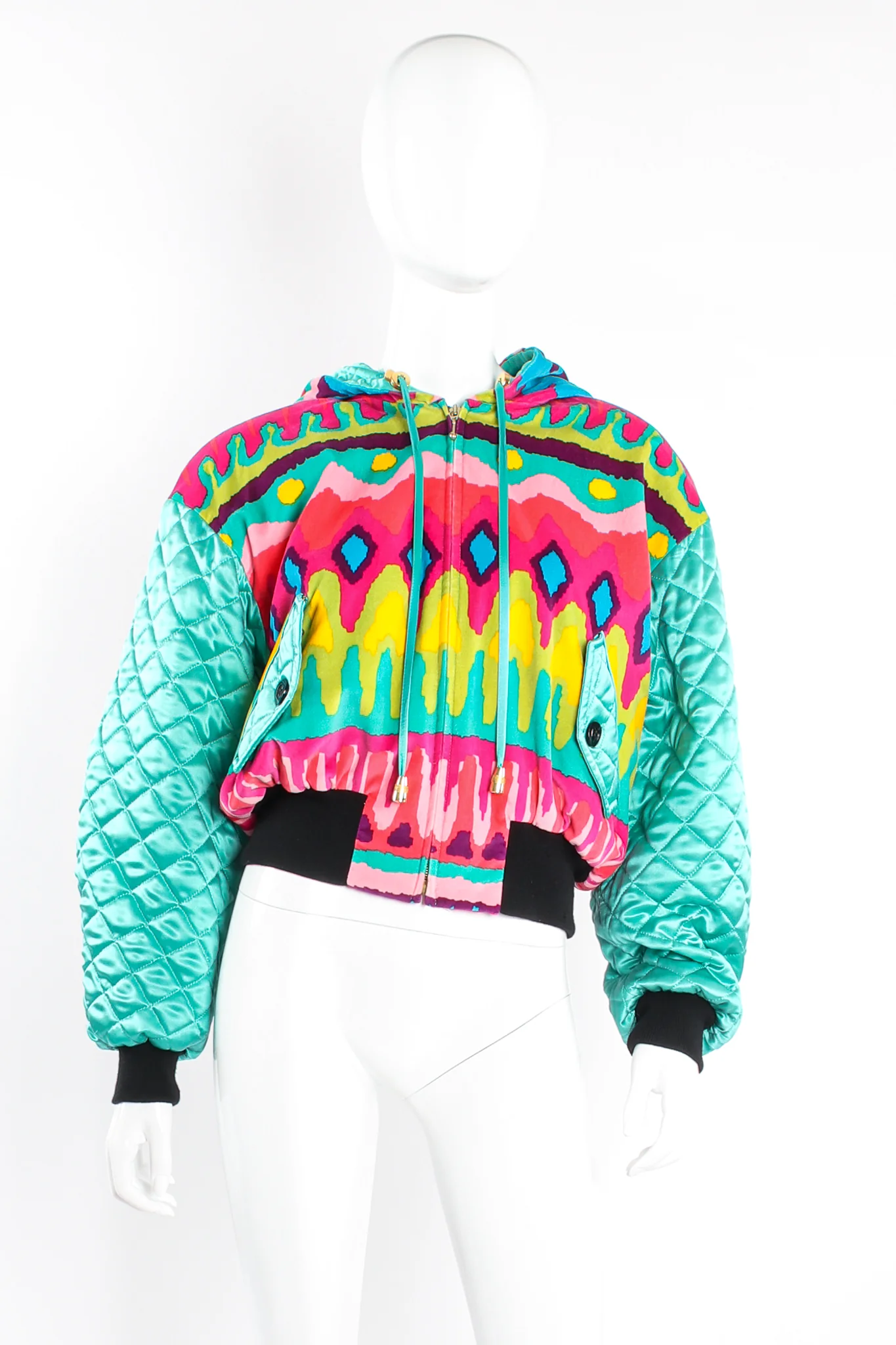 Velvet Ikat Hooded Bomber Jacket - Image 3