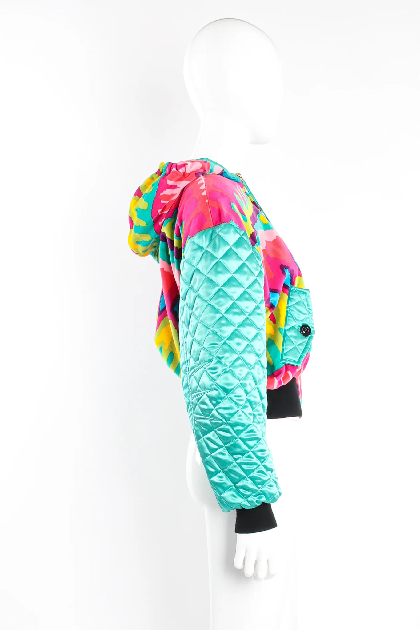 Velvet Ikat Hooded Bomber Jacket - Image 4